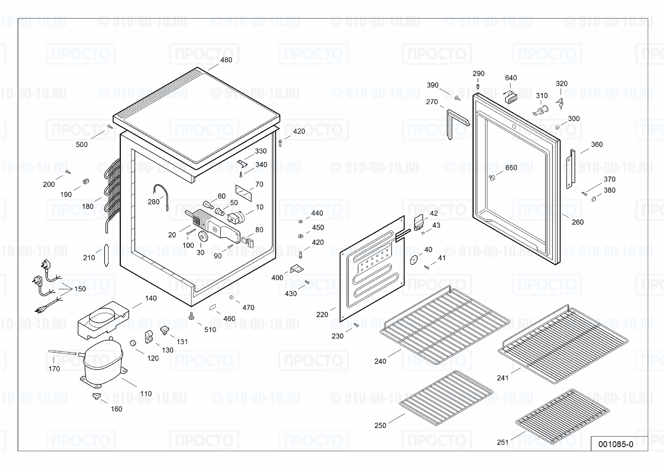Взрыв-схема запчастей холодильника Liebherr FKU 1800-11K