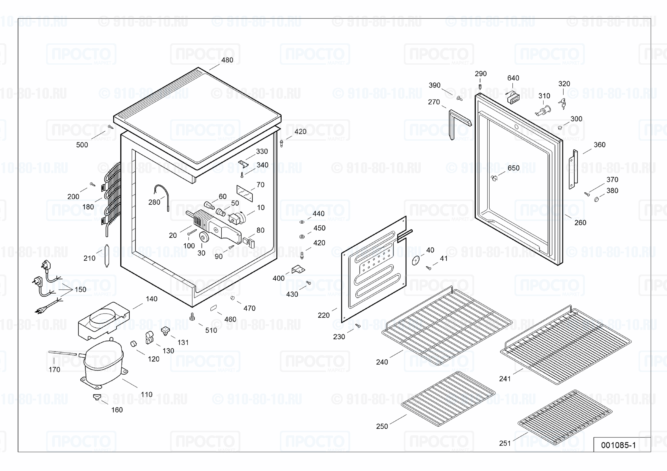 Взрыв-схема запчастей холодильника Liebherr FKU 1800-11H