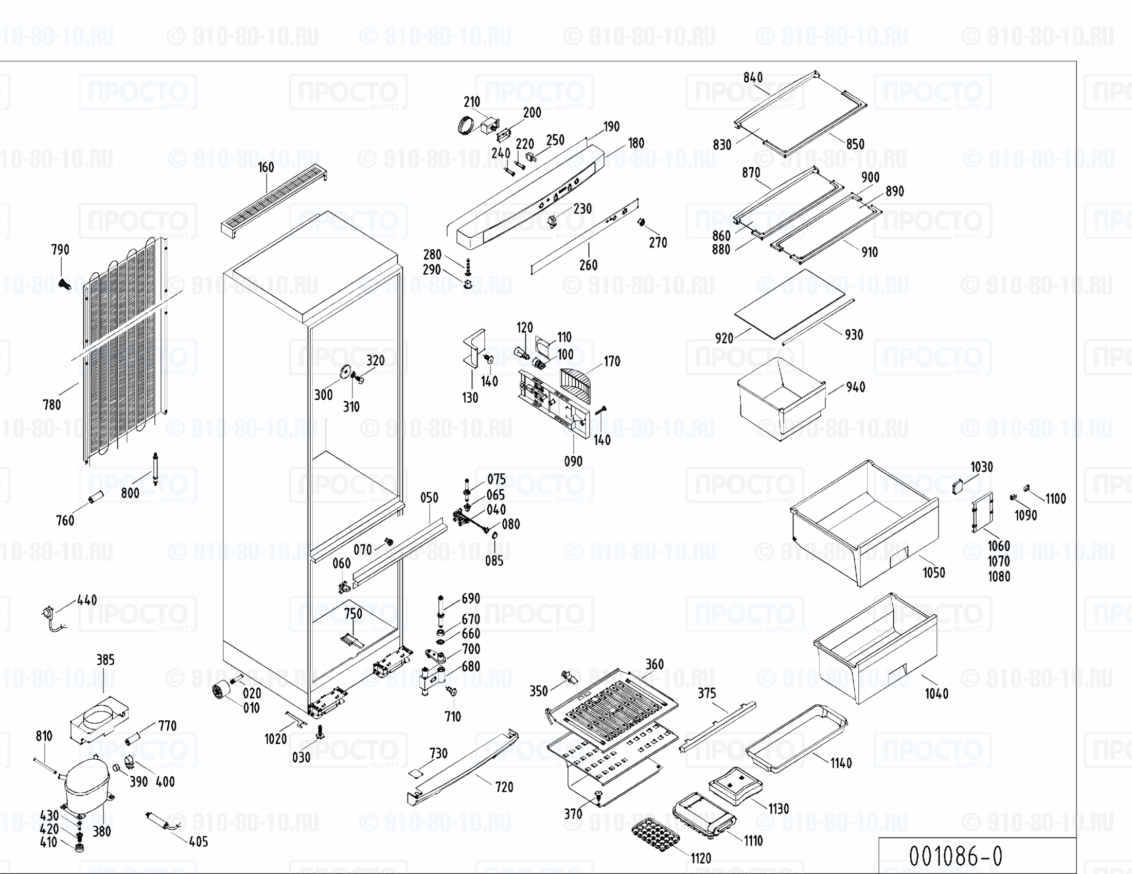 Взрыв-схема запчастей холодильника Liebherr KSD 2642-24