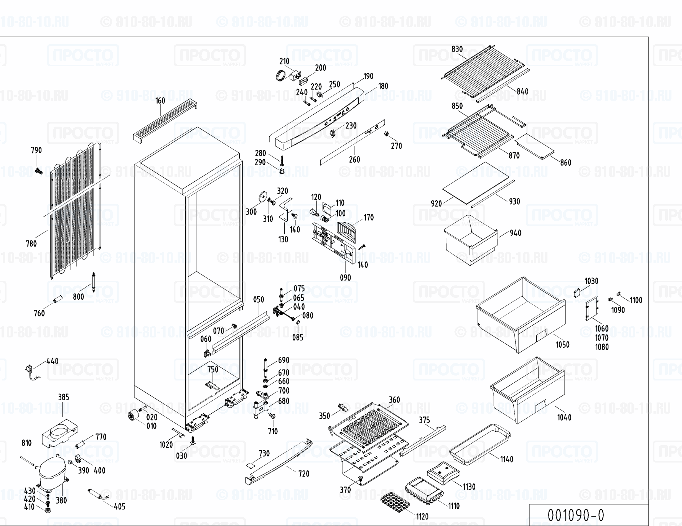 Взрыв-схема запчастей холодильника Liebherr KSD 2622-24