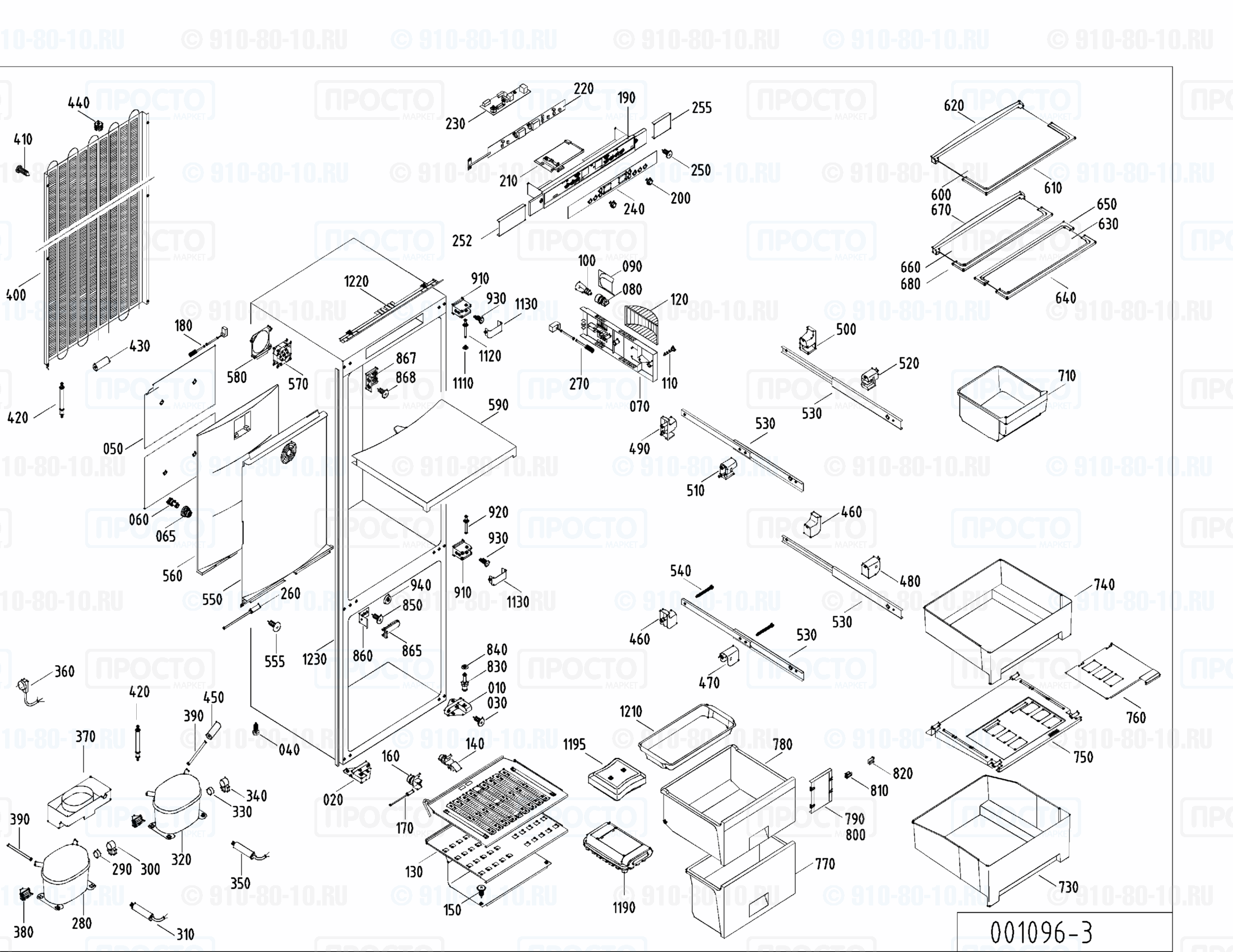 Взрыв-схема запчастей холодильника Liebherr KIKB 3146-22B
