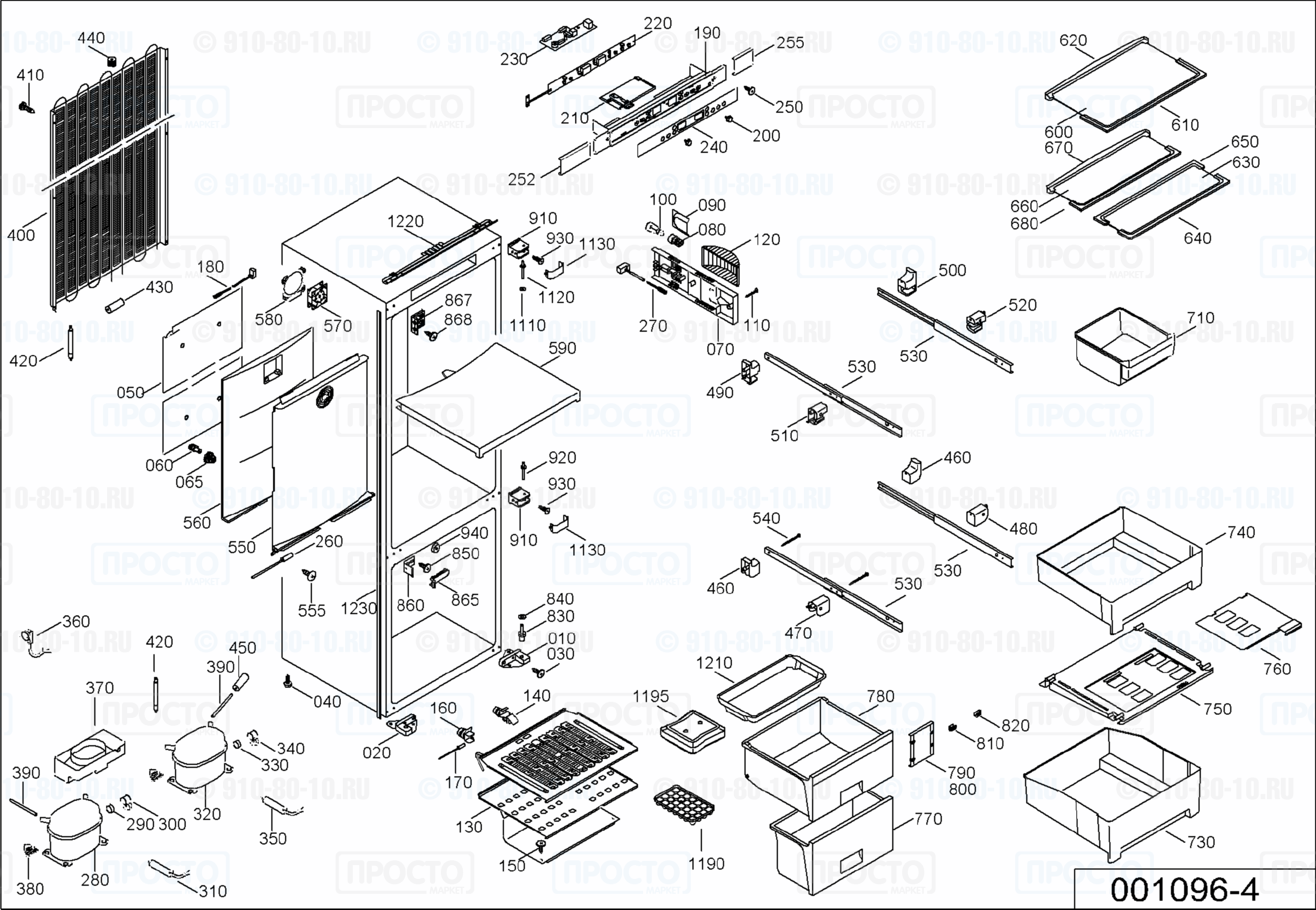 Взрыв-схема запчастей холодильника Liebherr KIKB 3146-23B
