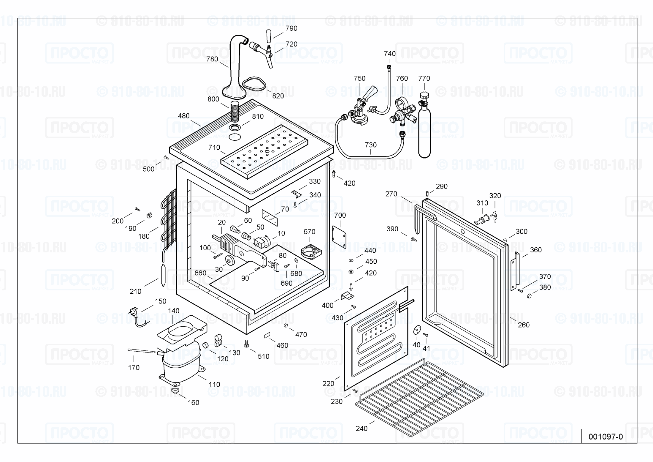 Взрыв-схема запчастей холодильника Liebherr FKZ 1800-10