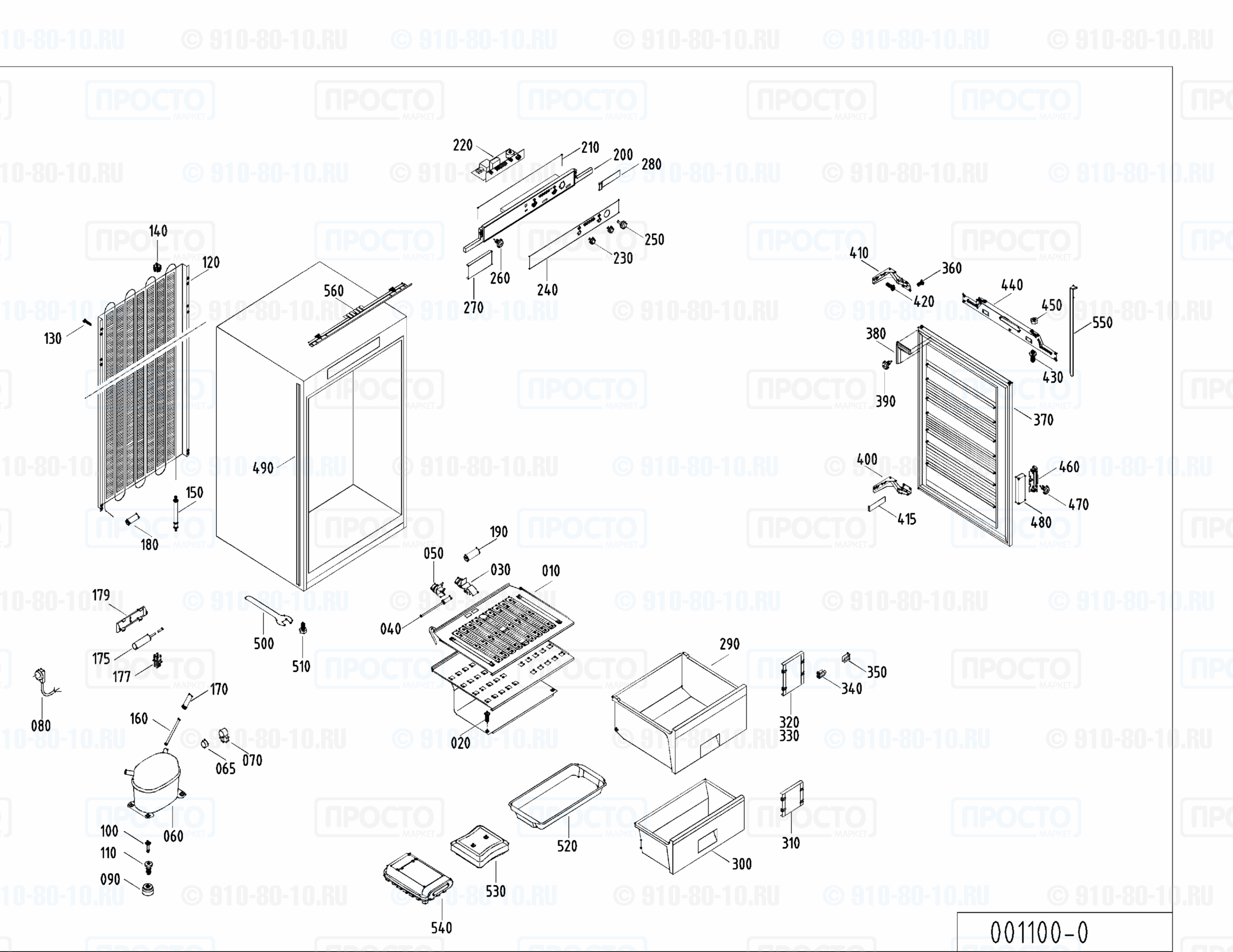 Взрыв-схема запчастей холодильника Liebherr GI 983-21