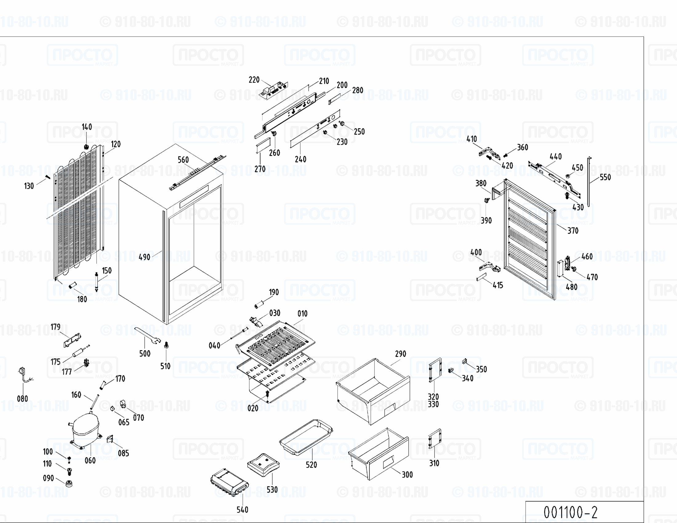 Взрыв-схема запчастей холодильника Liebherr GI 923-21A