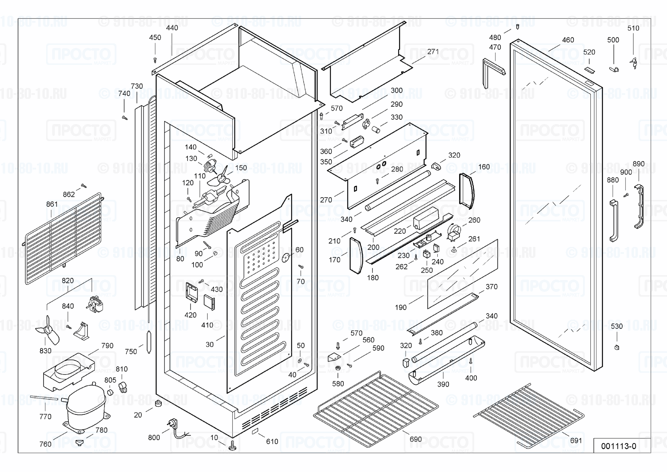 Взрыв-схема запчастей холодильника Liebherr UKSD 4302-10