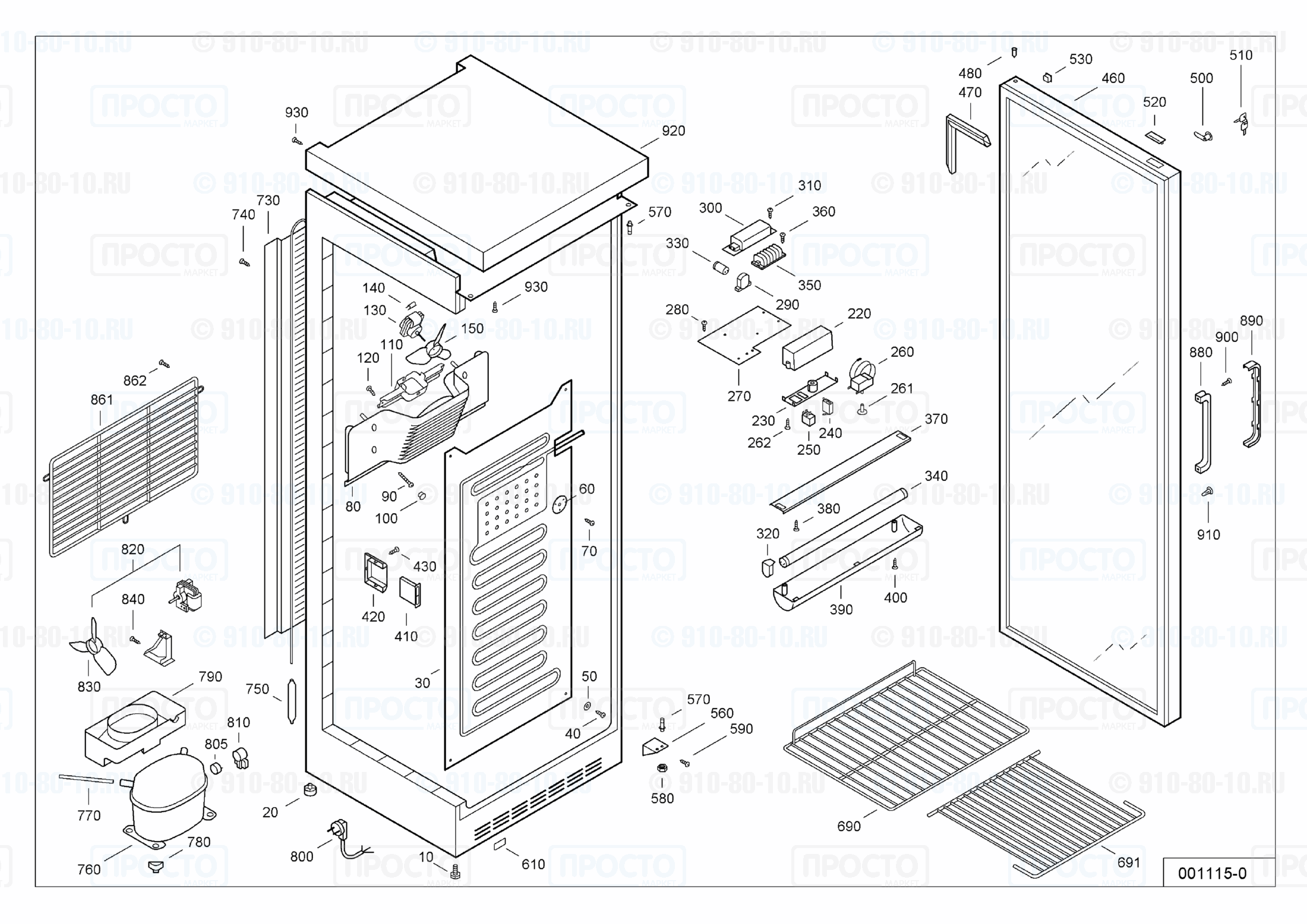 Взрыв-схема запчастей холодильника Liebherr UKS 4302-10