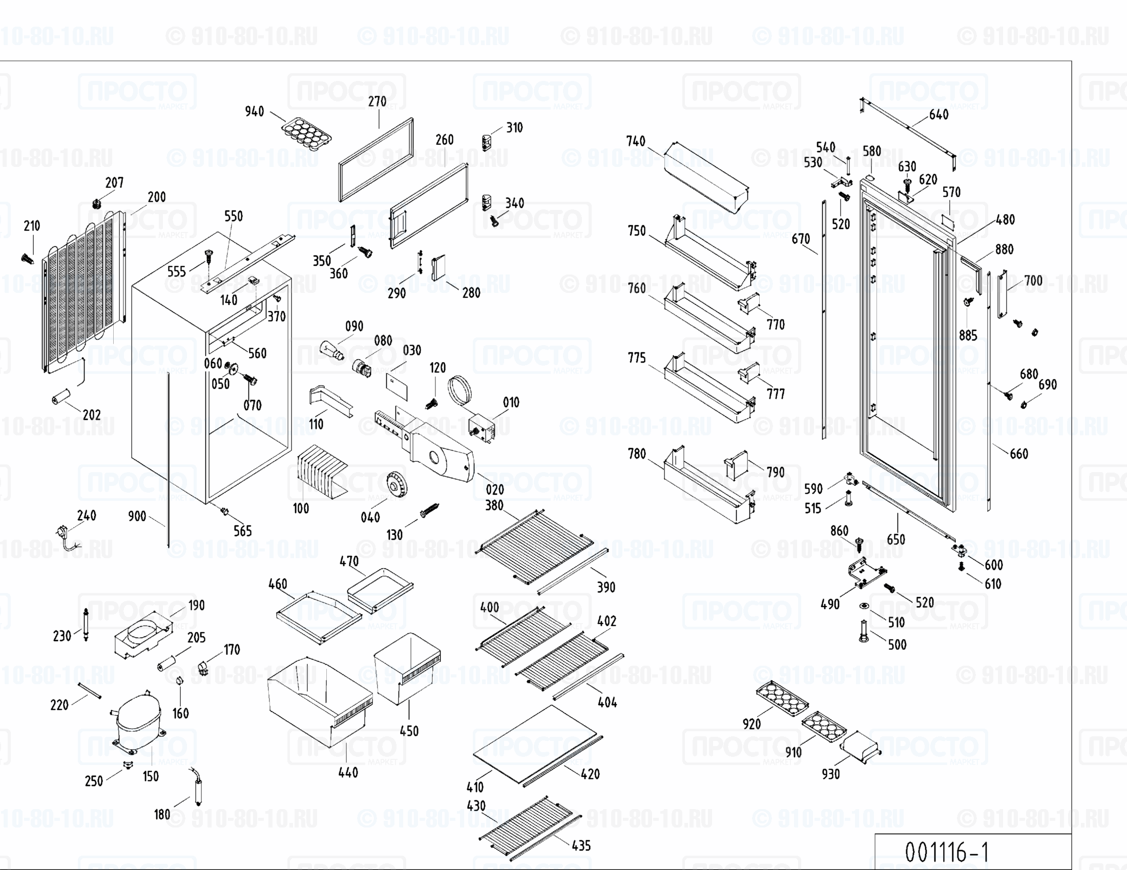 Взрыв-схема запчастей холодильника Liebherr KE 2414-23