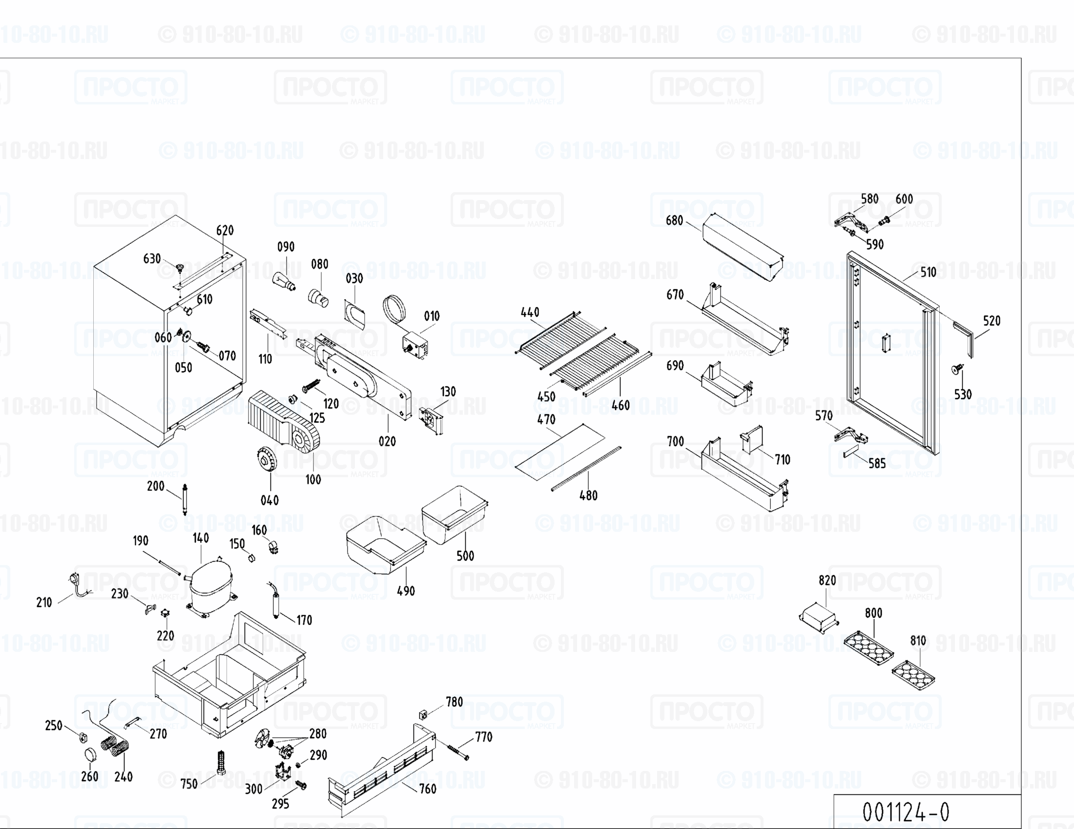 Взрыв-схема запчастей холодильника Liebherr KIU 1610-23