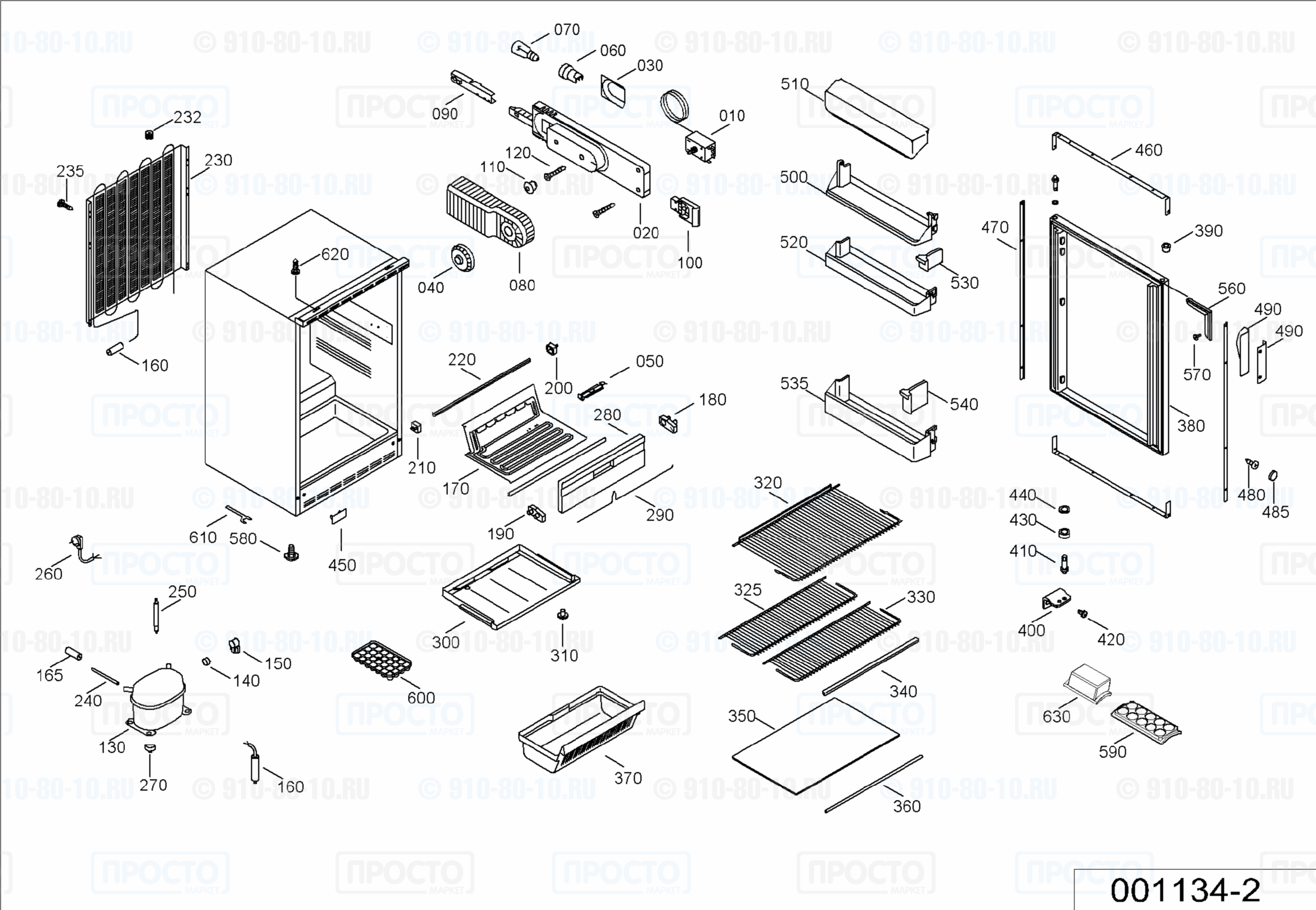 Взрыв-схема запчастей холодильника Liebherr KUw 1411-24B