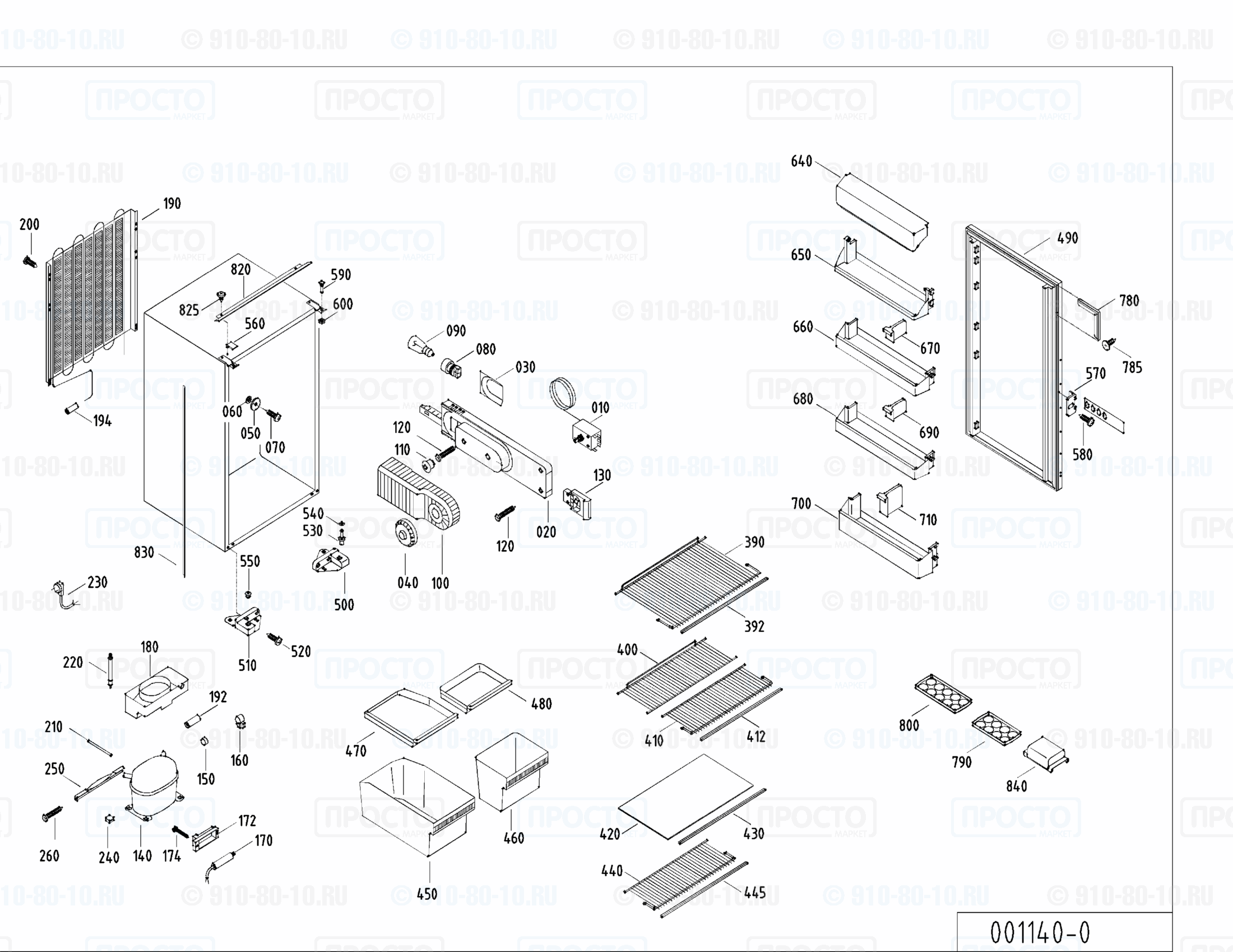 Взрыв-схема запчастей холодильника Liebherr KI 2510-22