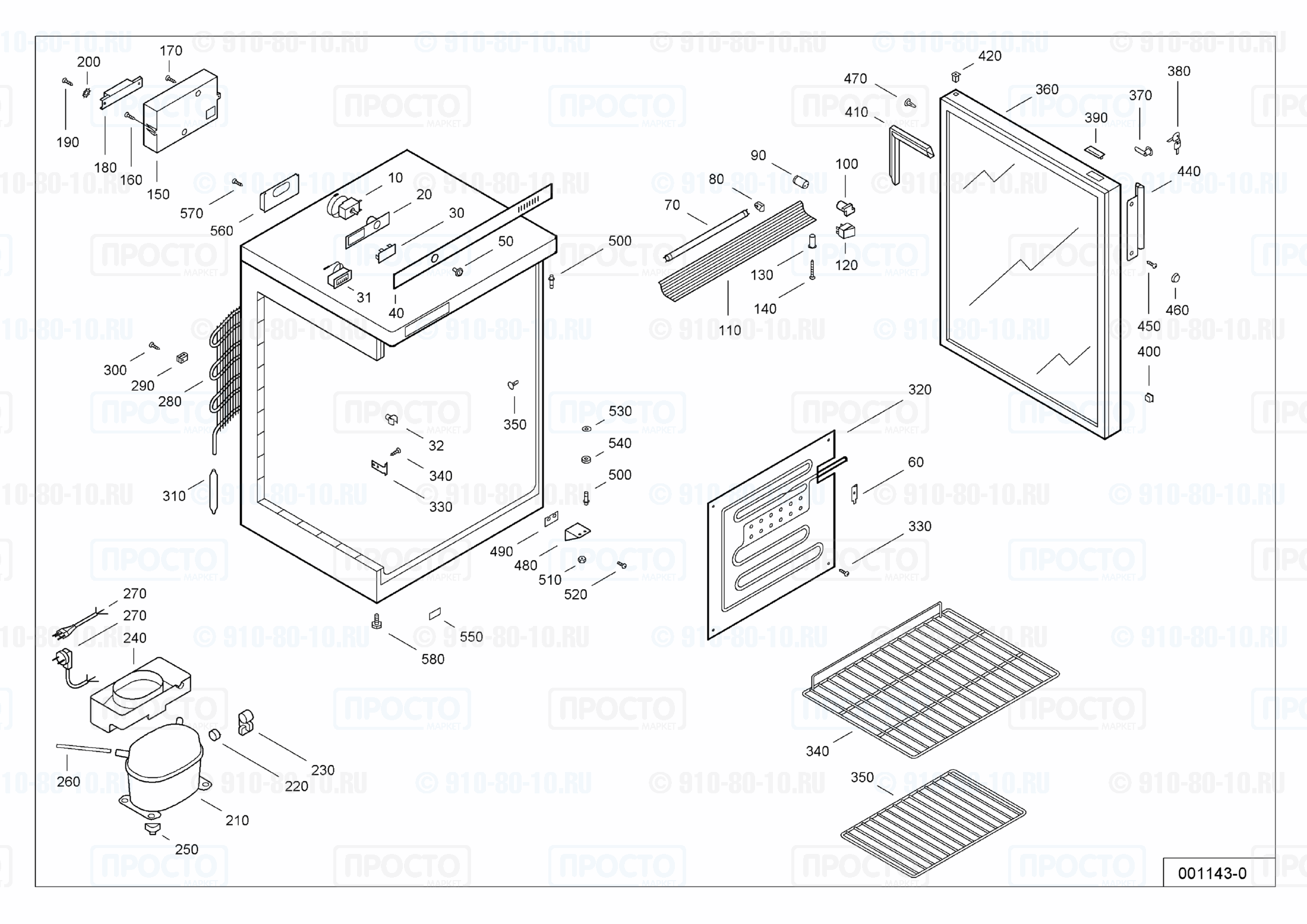 Взрыв-схема запчастей холодильника Liebherr FKS 1802-10A