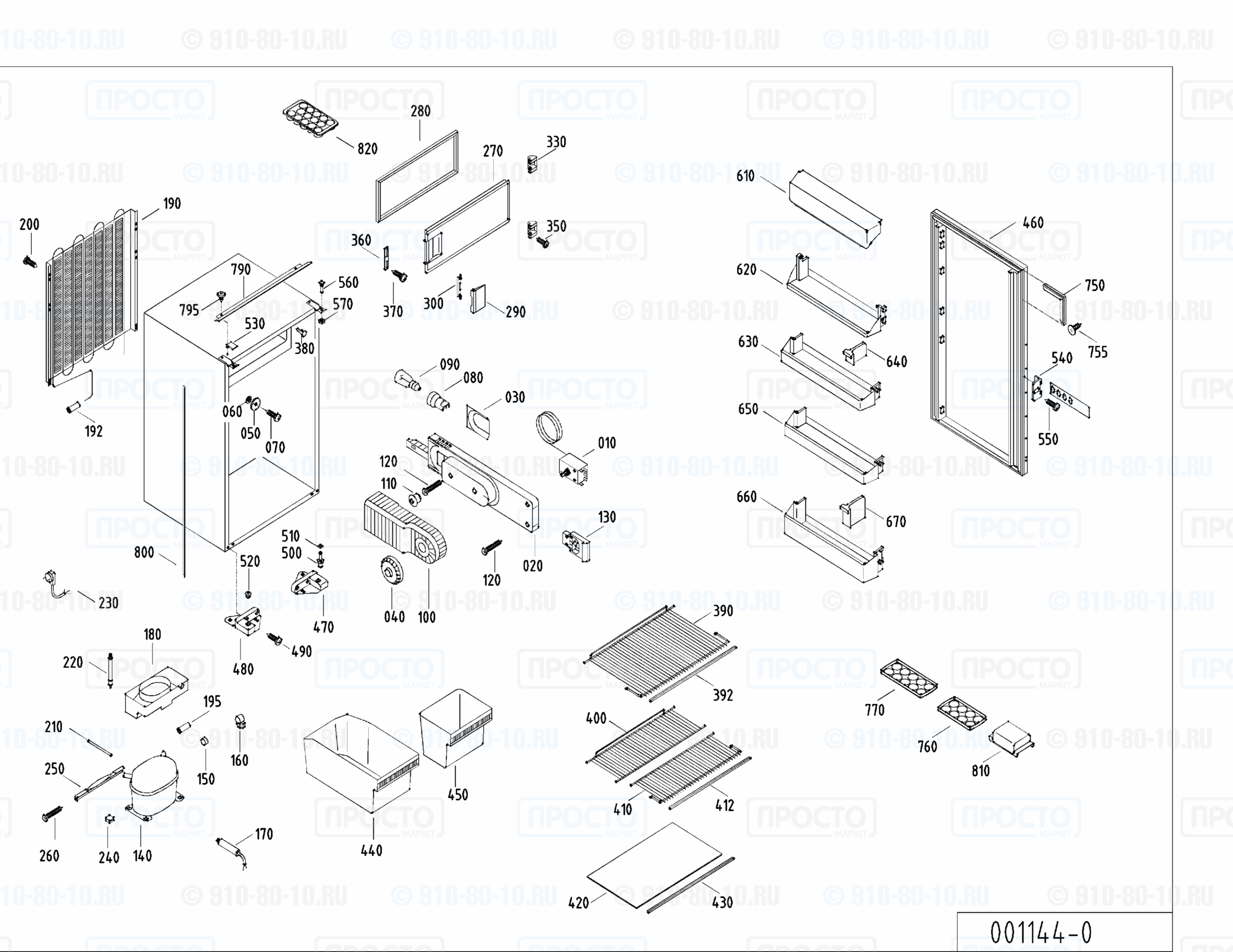 Взрыв-схема холодильника Liebherr KI 1614-22