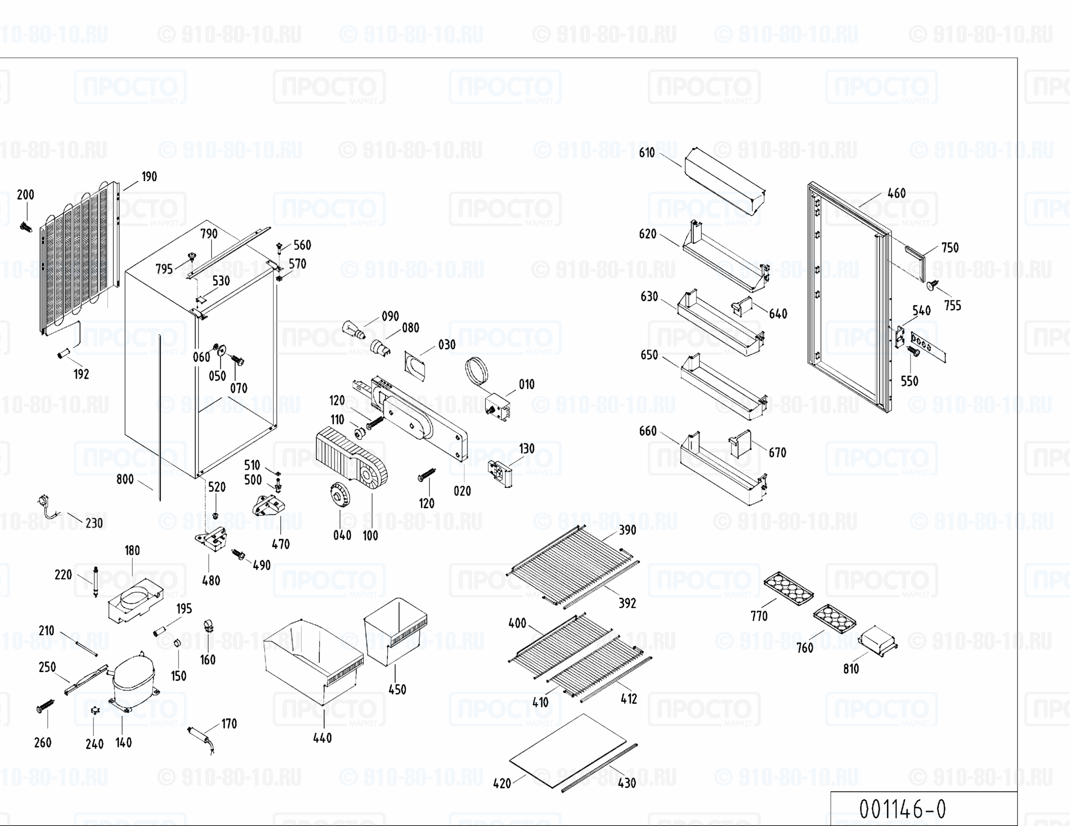 Взрыв-схема запчастей холодильника Liebherr KI 1810-22