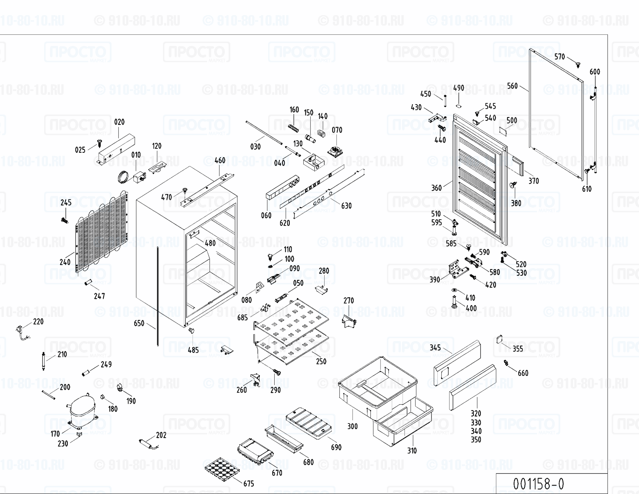 Взрыв-схема запчастей холодильника Liebherr GEes 1312-20A