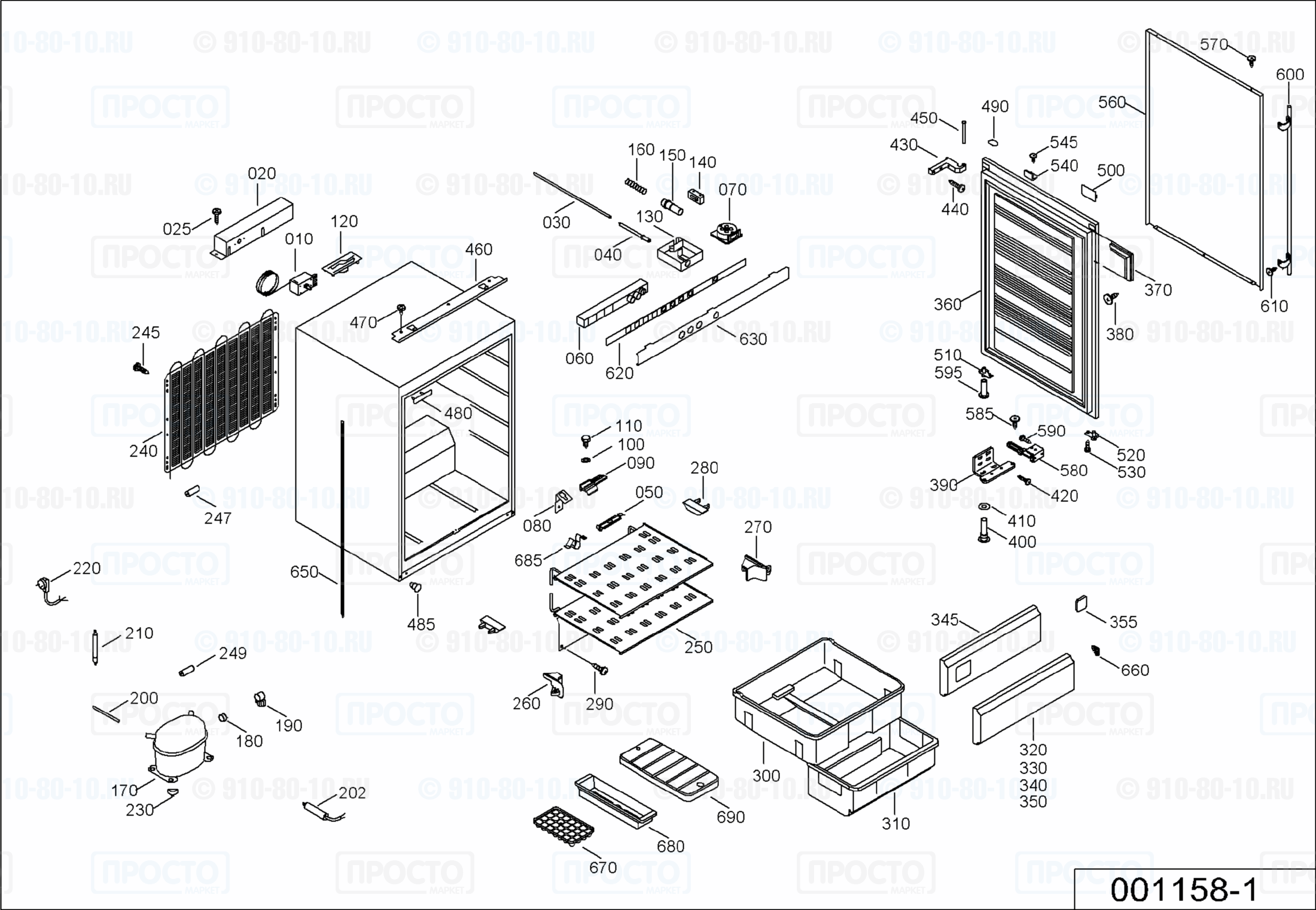 Взрыв-схема запчастей холодильника Liebherr GEes 1312-20B