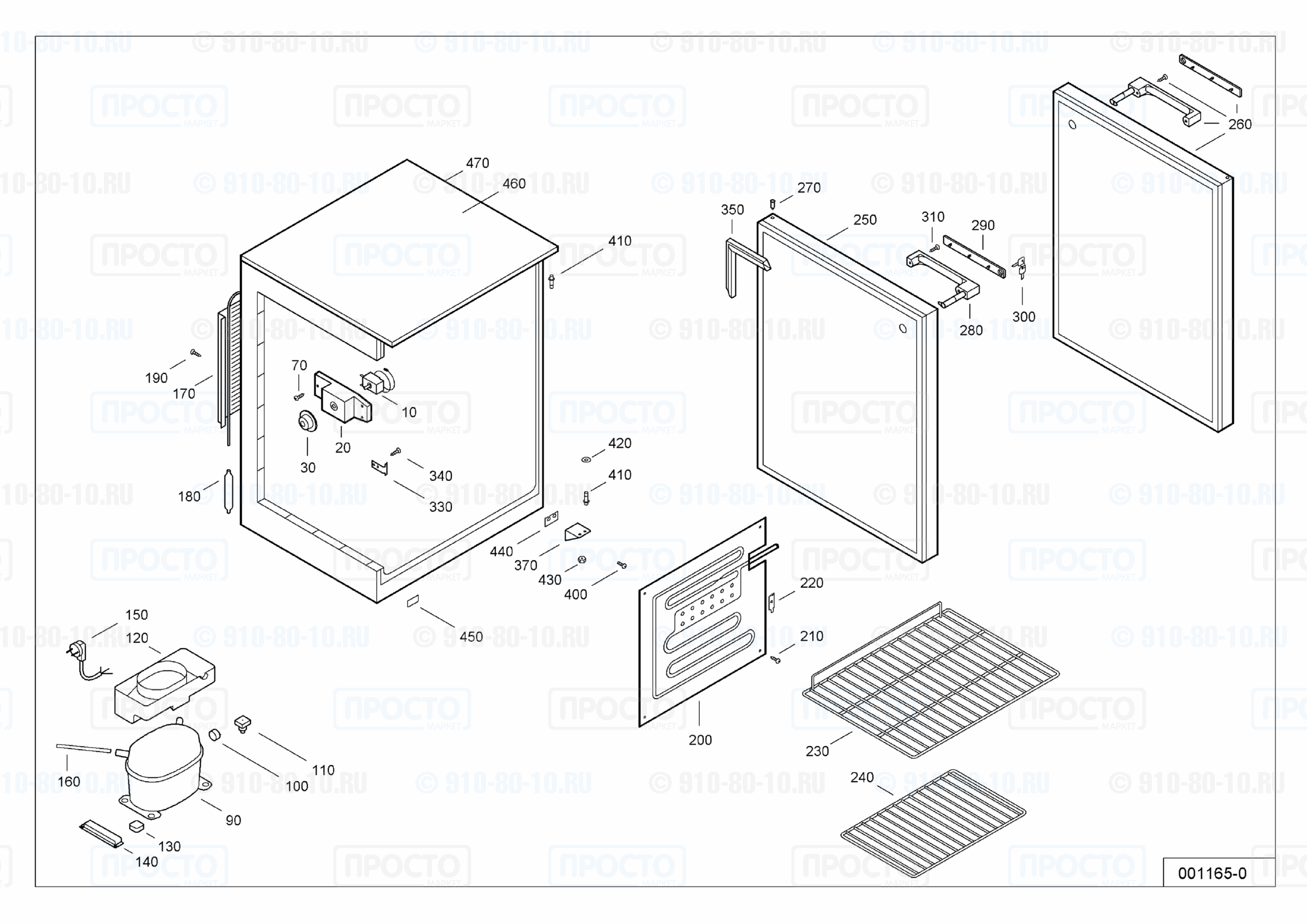 Взрыв-схема запчастей холодильника Liebherr FKS 1810-10C