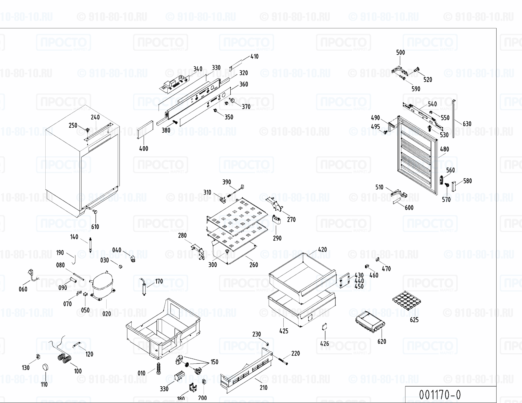 Взрыв-схема запчастей холодильника Liebherr GIU 1313-21