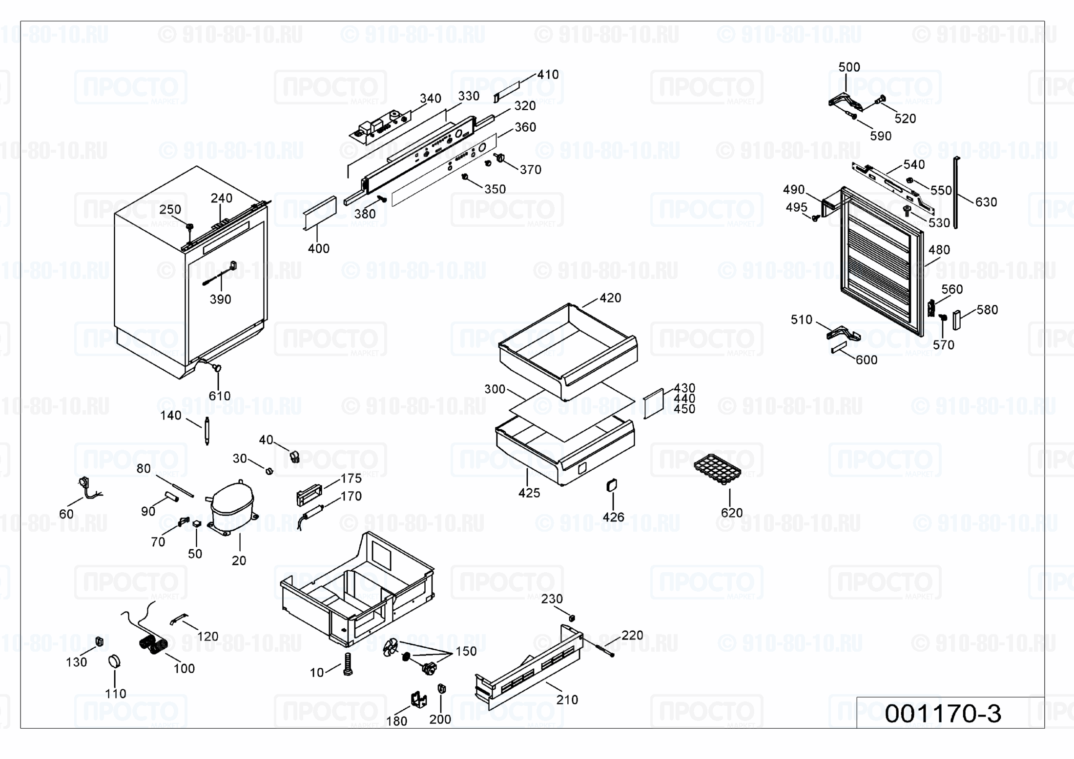 Взрыв-схема запчастей холодильника Liebherr GIU 1313-23