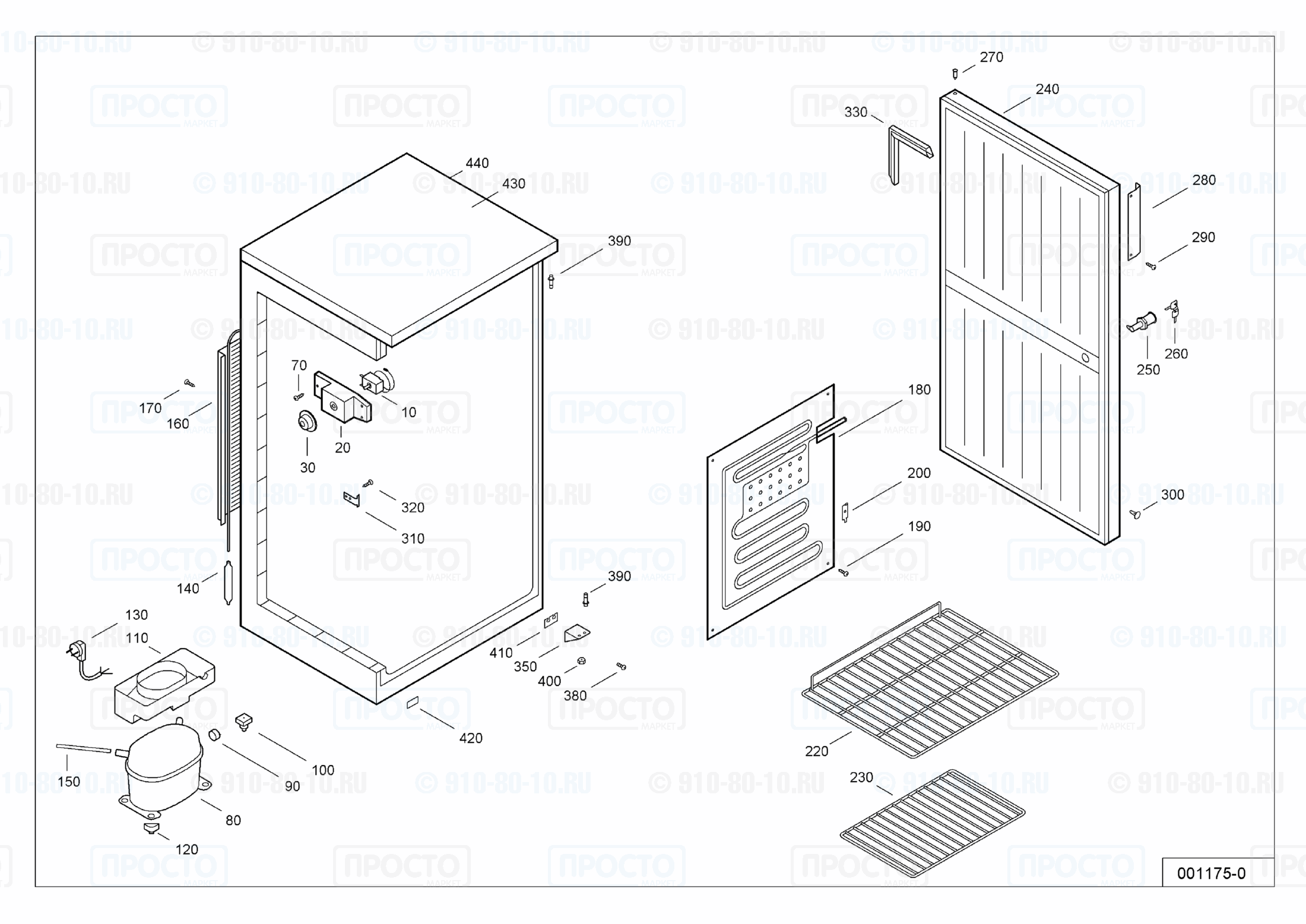 Взрыв-схема запчастей холодильника Liebherr FKS 2610-10D