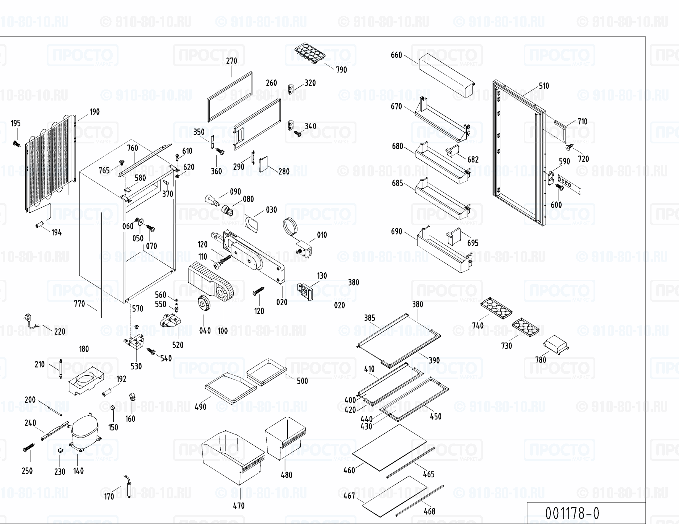 Взрыв-схема запчастей холодильника Liebherr KI 2434-22