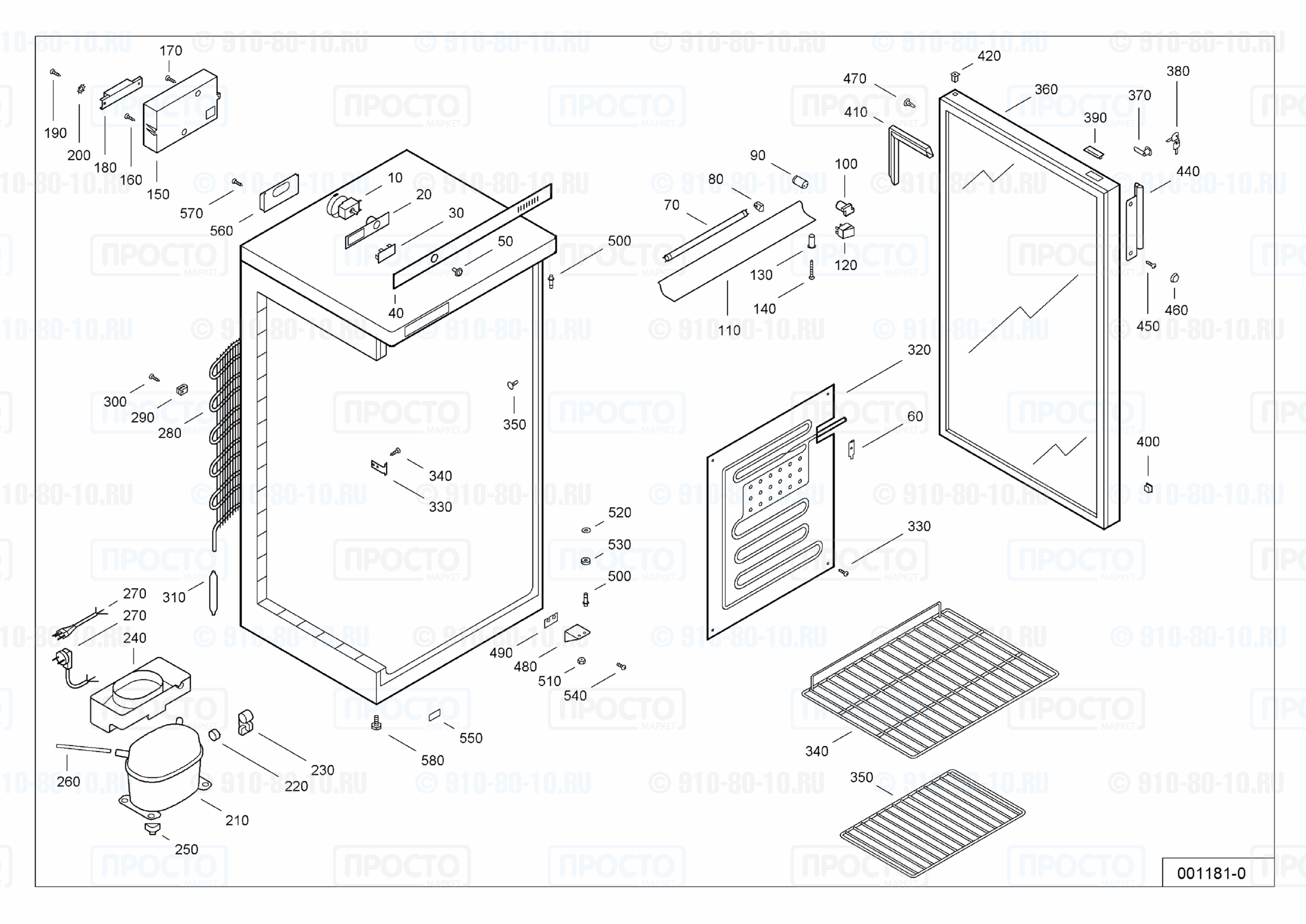 Взрыв-схема запчастей холодильника Liebherr FKS 2602-10A