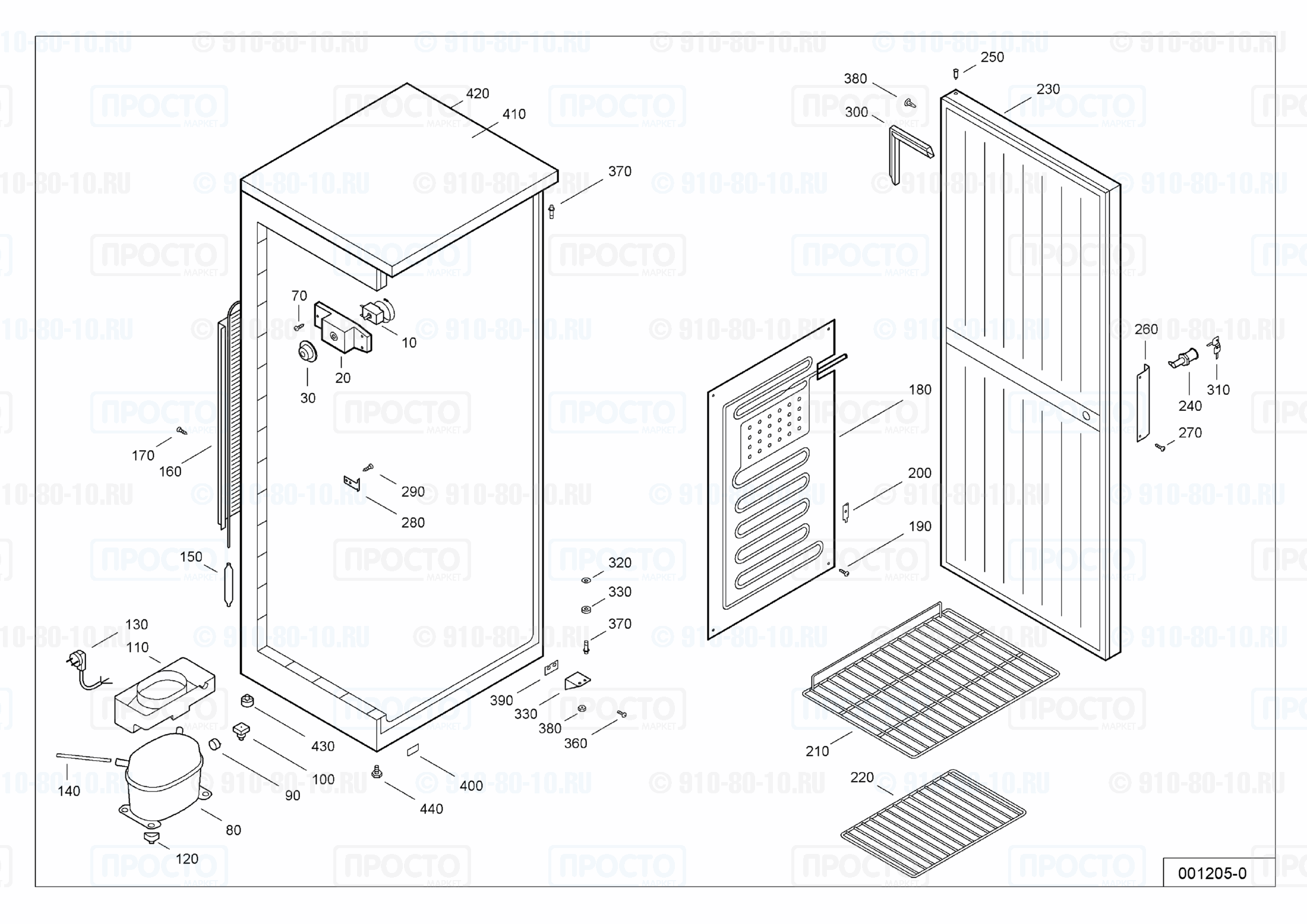 Взрыв-схема запчастей холодильника Liebherr FKS 3610-10D