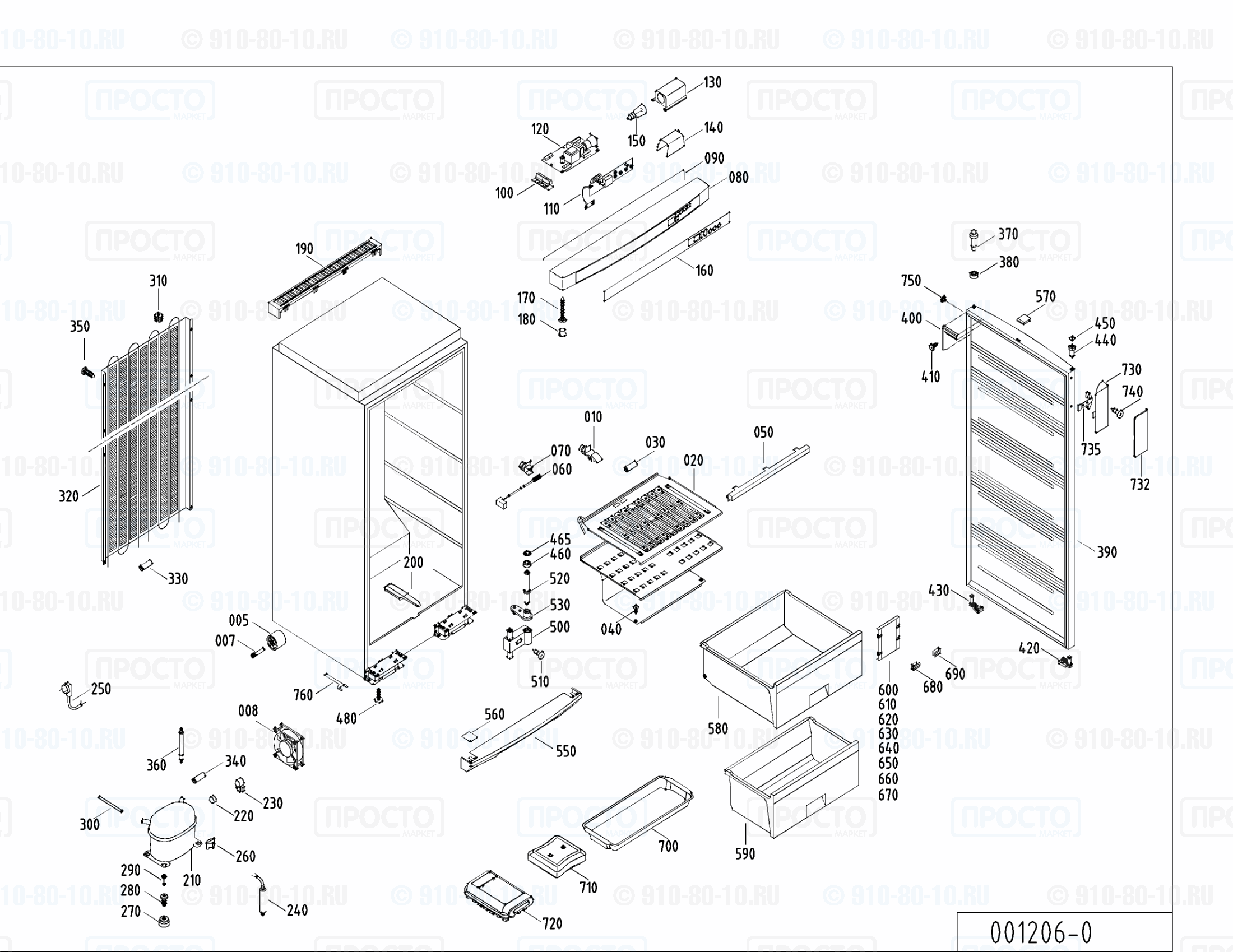 Взрыв-схема запчастей холодильника Liebherr GSS 3166-14B