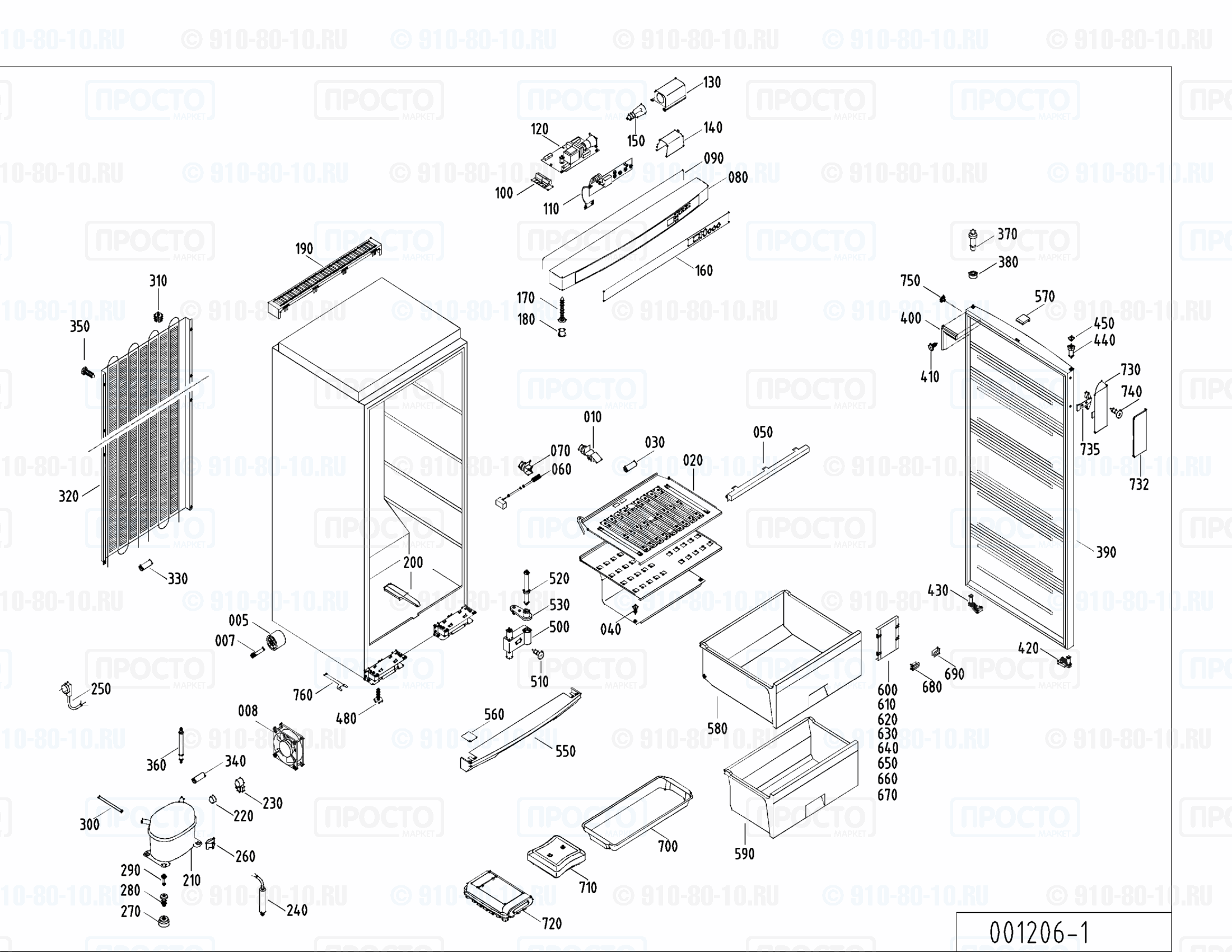 Взрыв-схема запчастей холодильника Liebherr GSS 3166-14C