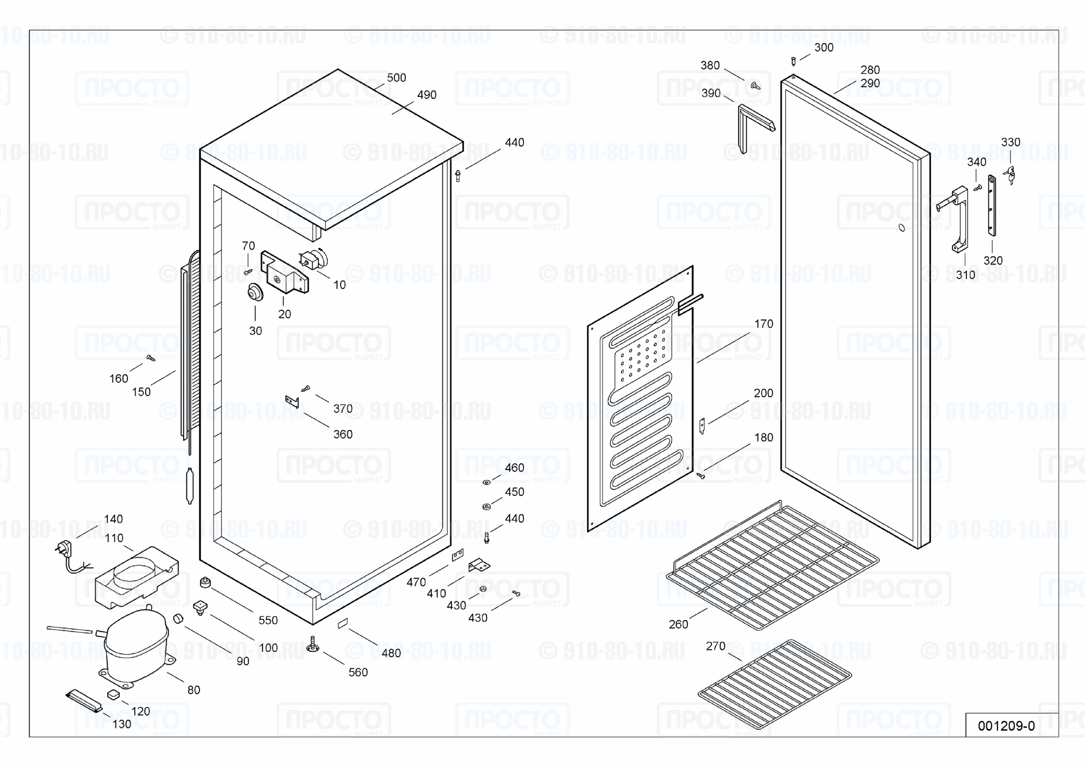 Взрыв-схема запчастей холодильника Liebherr FKS 3610-10B