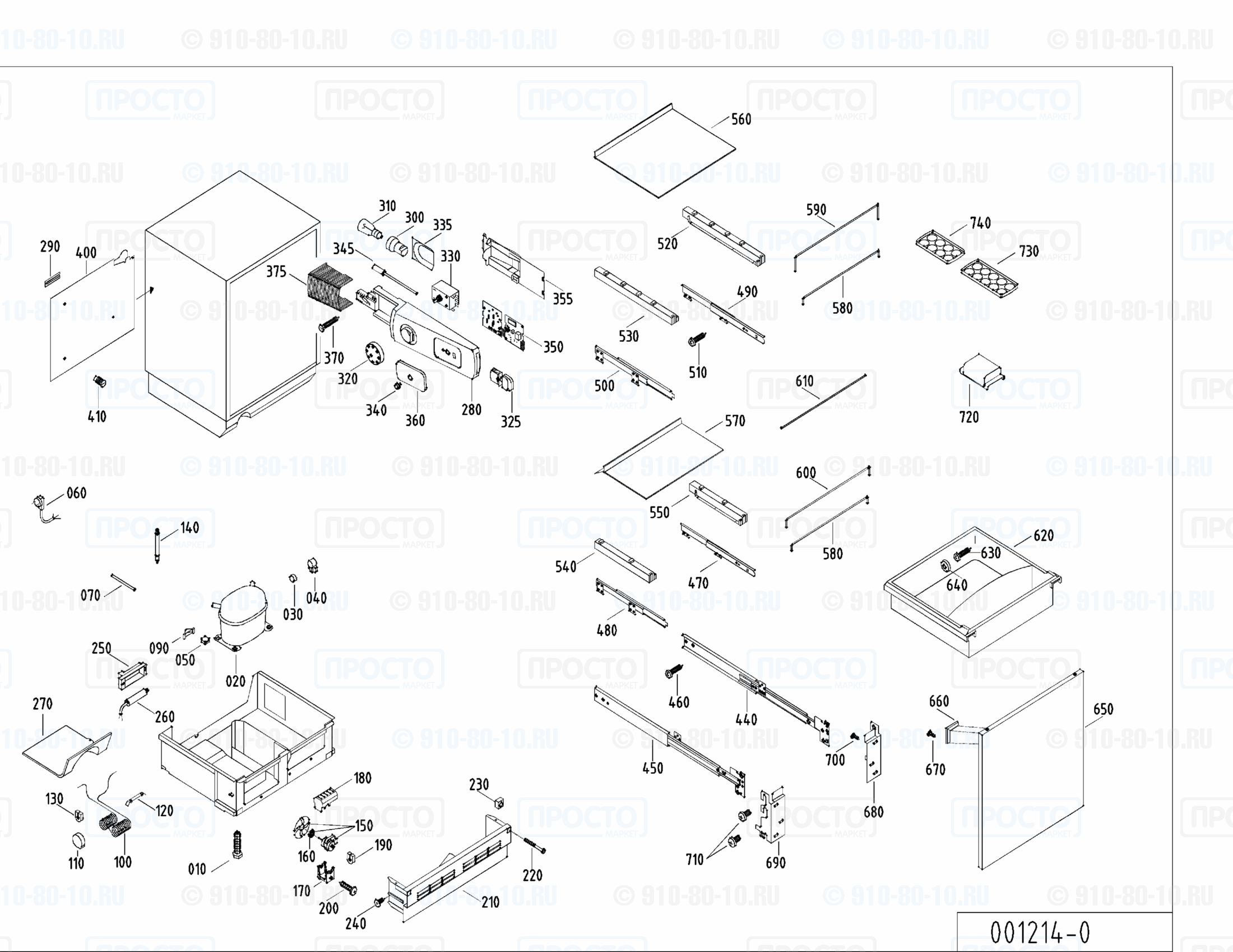 Взрыв-схема запчастей холодильника Liebherr KIU 1350-22