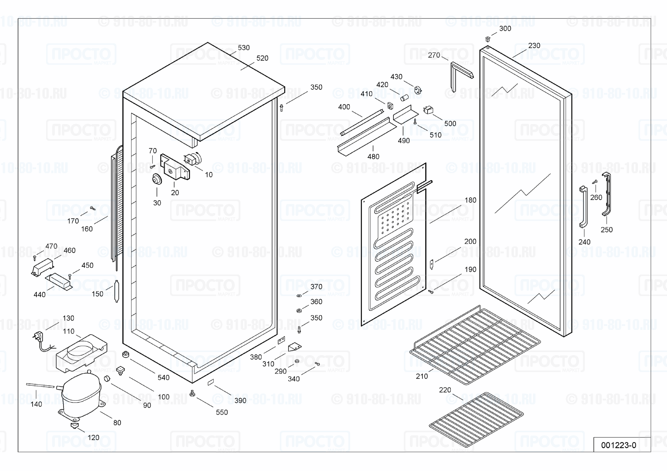 Взрыв-схема запчастей холодильника Liebherr FKS 3611-10E