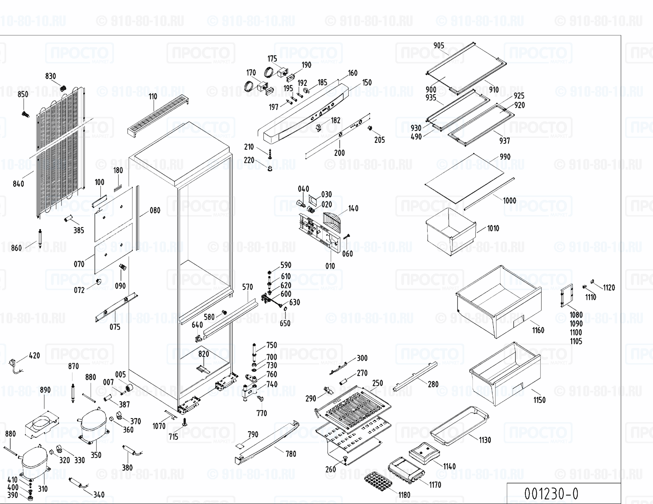 Взрыв-схема запчастей холодильника Liebherr KGT 3531-24B