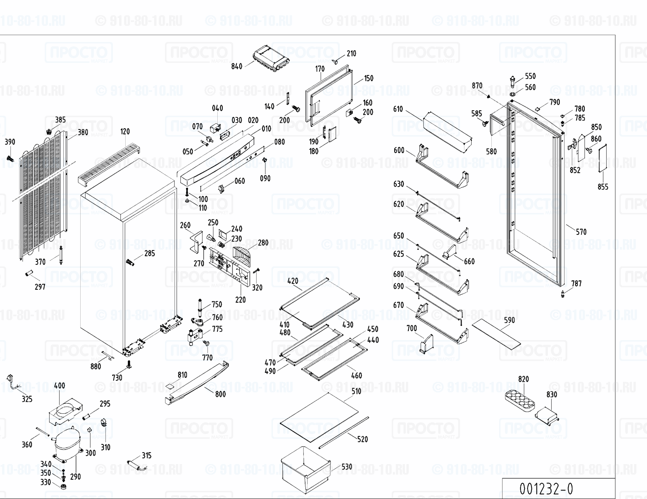Взрыв-схема запчастей холодильника Liebherr KS 2944-25A
