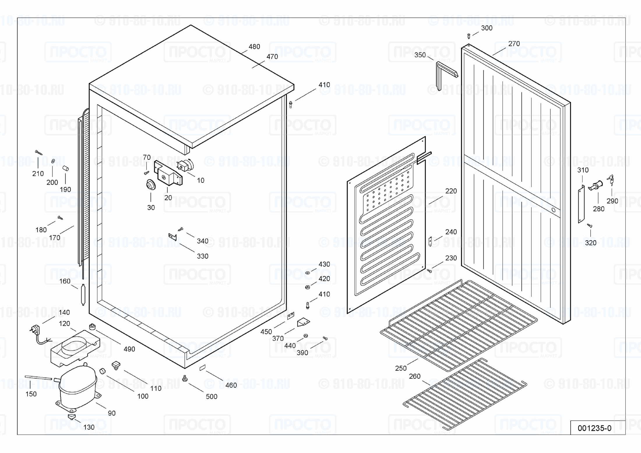 Взрыв-схема запчастей холодильника Liebherr FKS 5010-10D