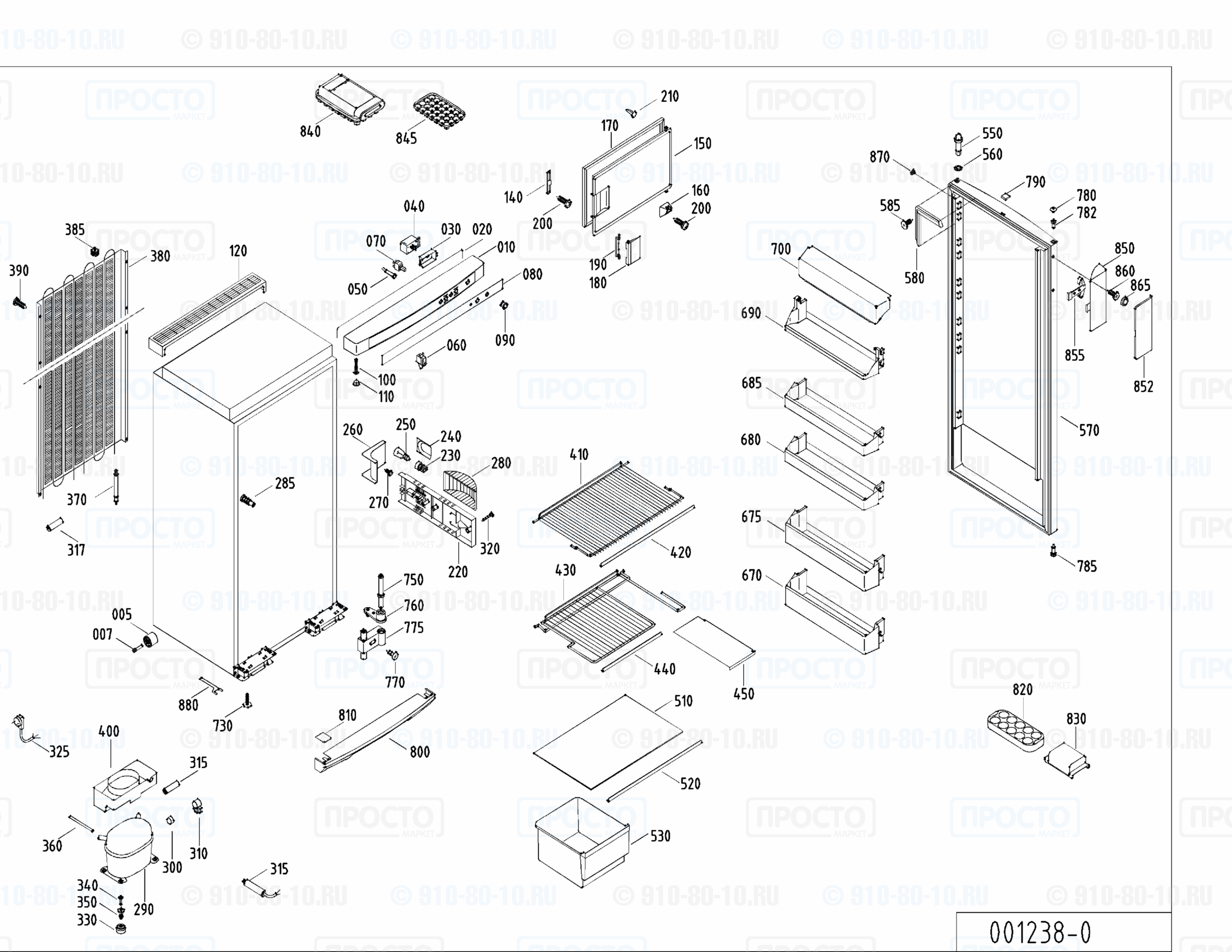 Взрыв-схема запчастей холодильника Liebherr KS 2414-25A
