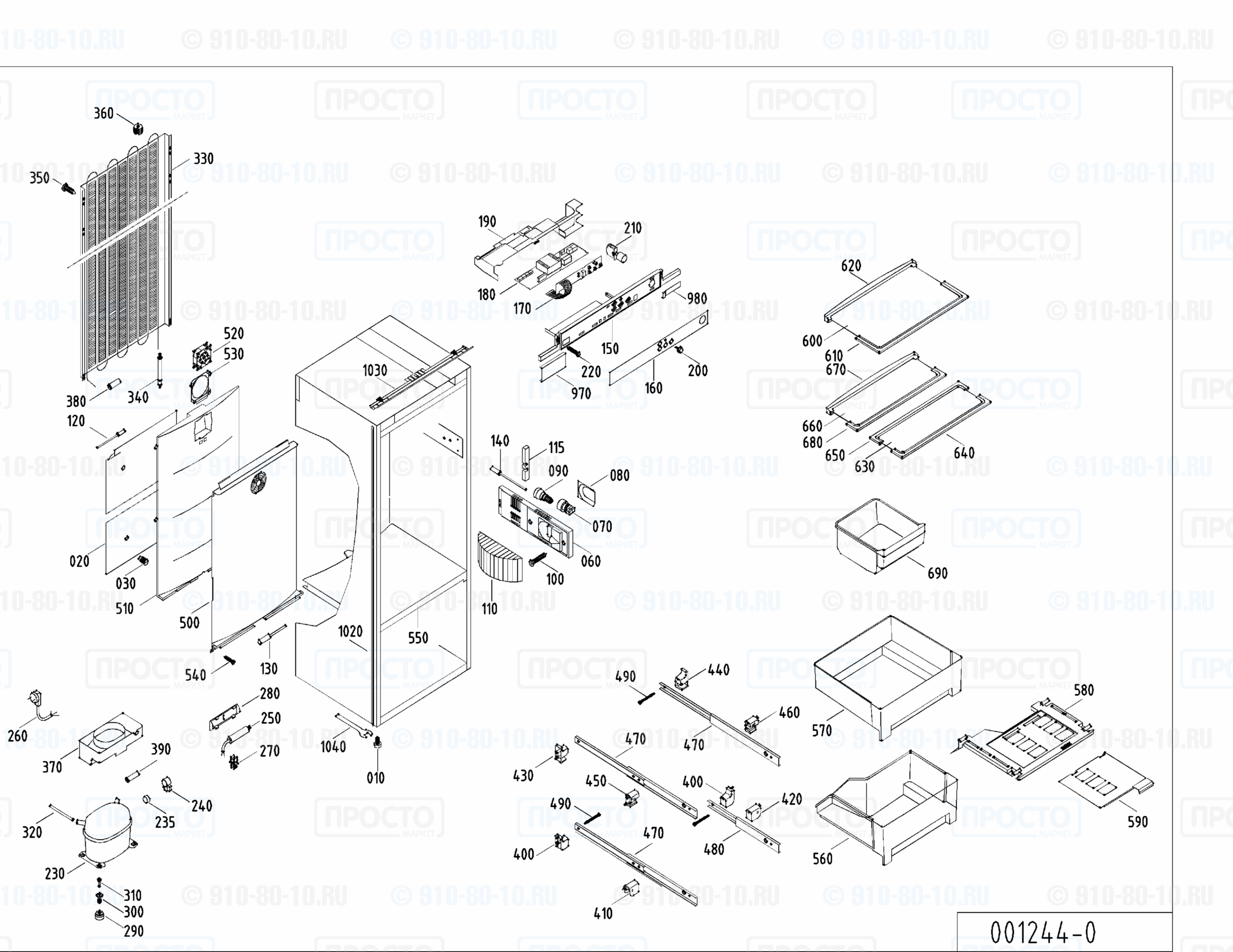 Взрыв-схема запчастей холодильника Liebherr KIB 2340-21