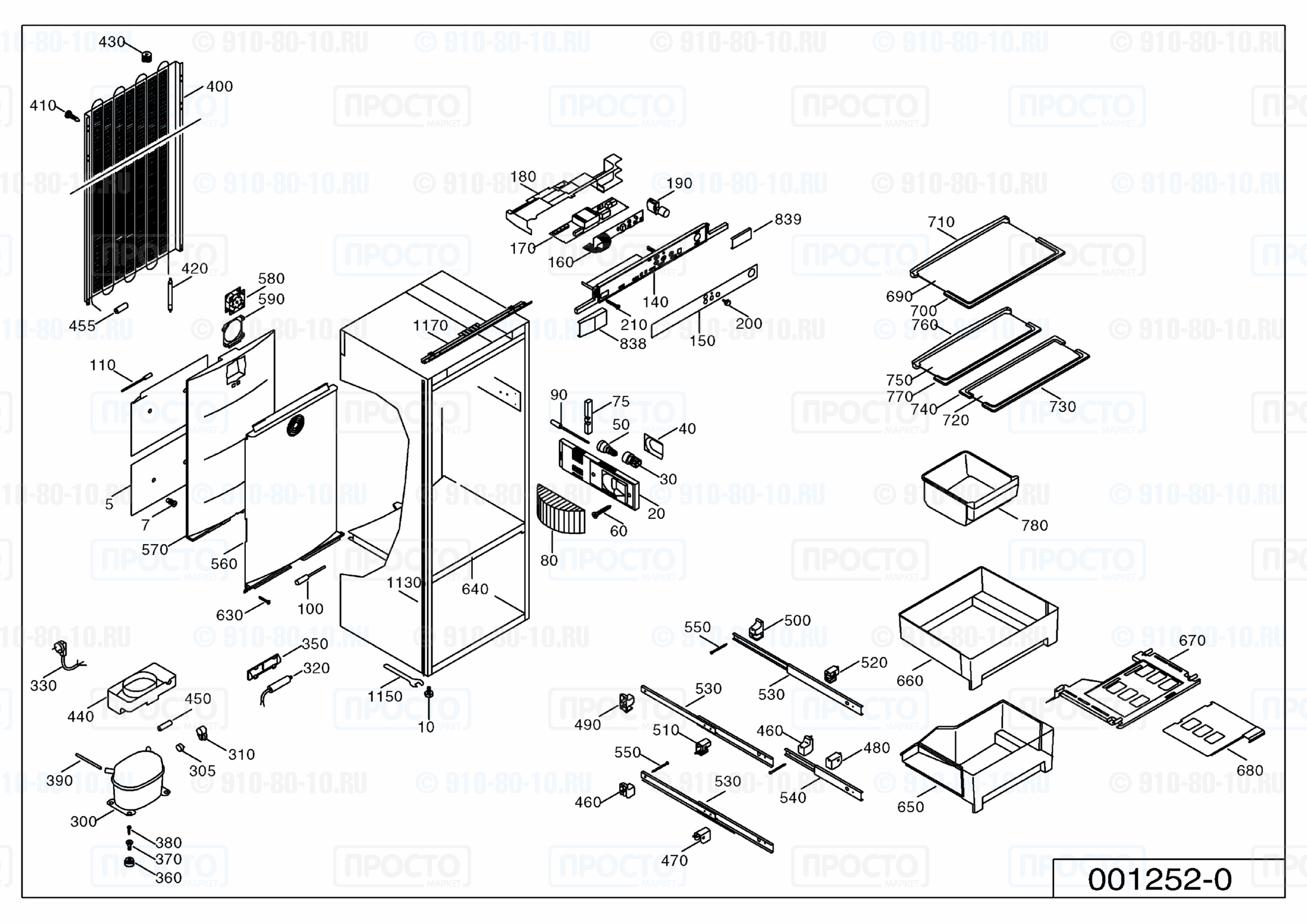 Взрыв-схема запчастей холодильника Liebherr KELB 2340-21