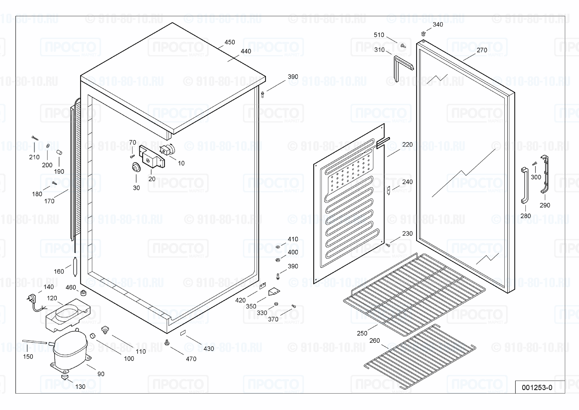 Взрыв-схема запчастей холодильника Liebherr FKS 5011-10D