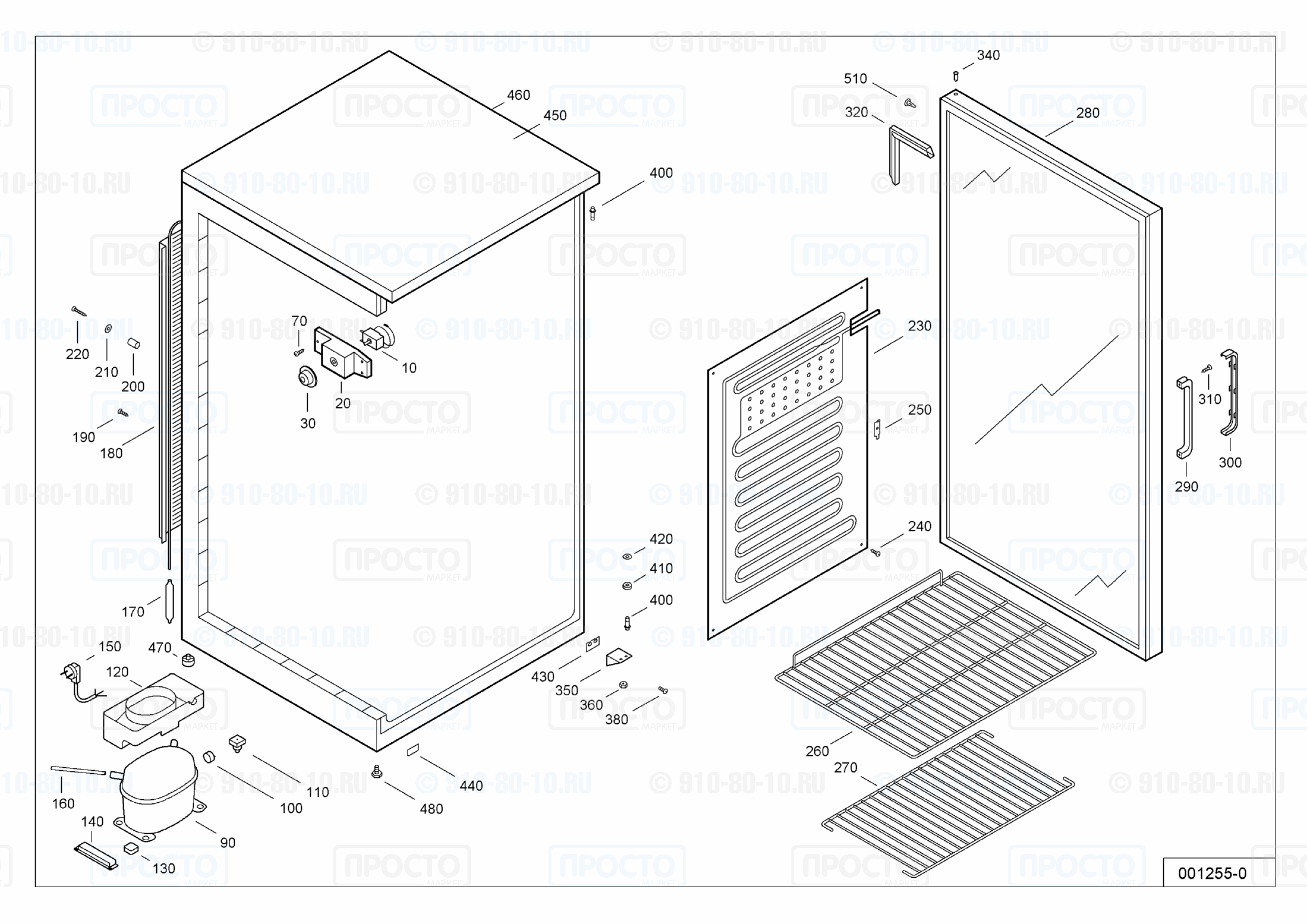 Взрыв-схема запчастей холодильника Liebherr FKS 5011-10C