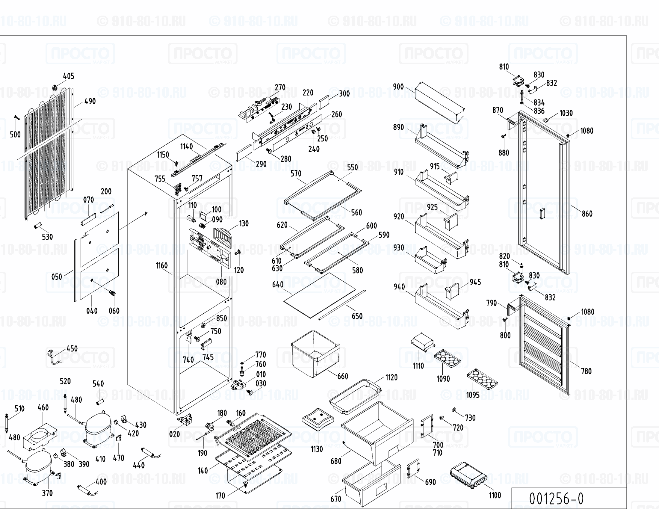 Взрыв-схема запчастей холодильника Liebherr KIK 3133-23