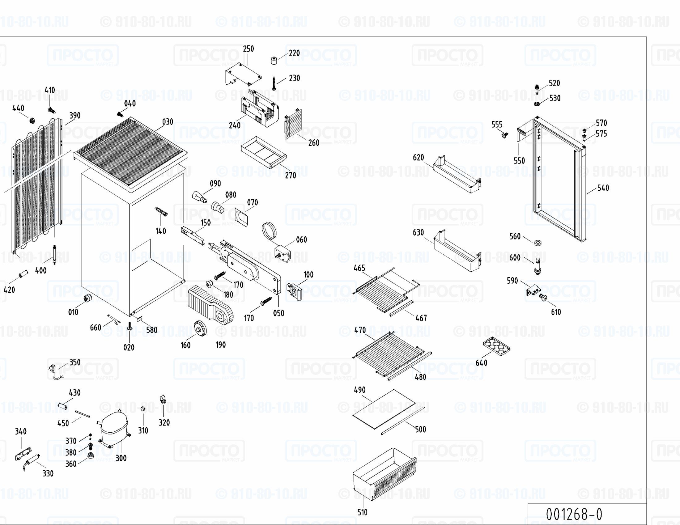 Взрыв-схема запчастей холодильника Liebherr KTS 1411-24A