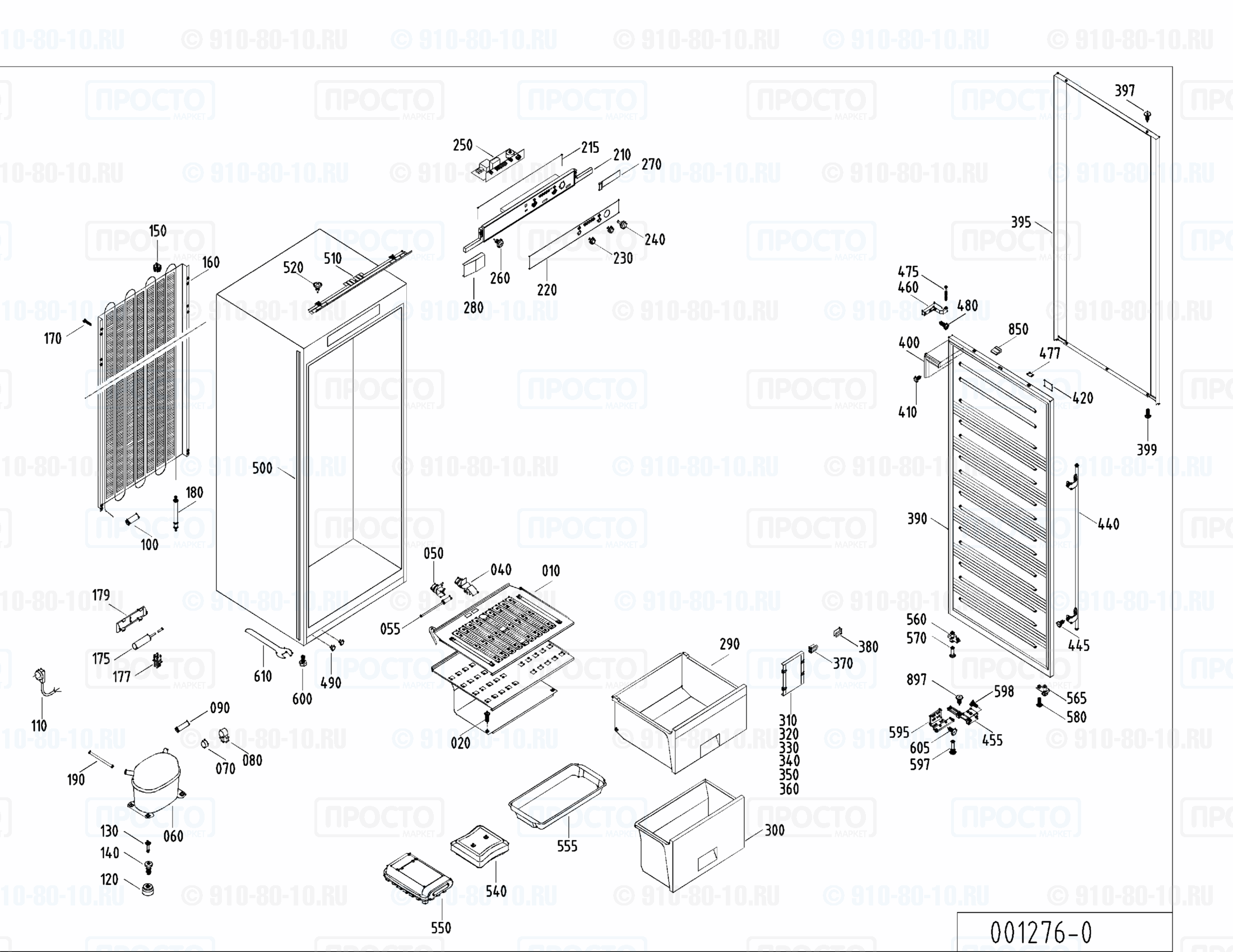 Взрыв-схема запчастей холодильника Liebherr GEL 1923-21A