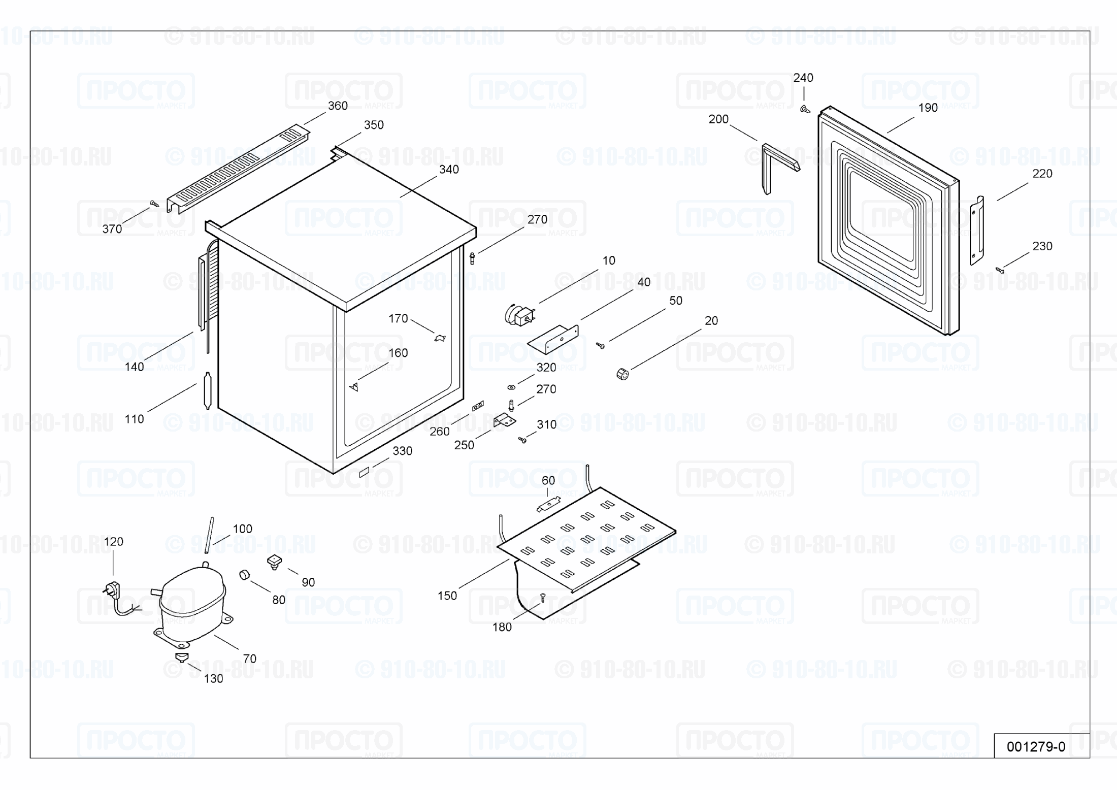 Взрыв-схема запчастей холодильника Liebherr GS 800-3