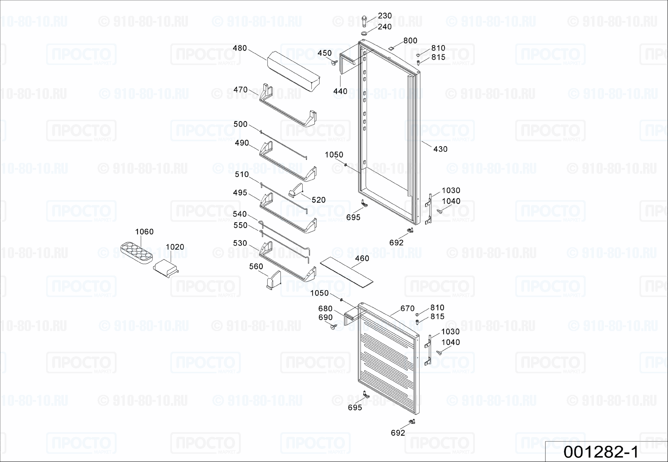 Взрыв-схема холодильника Liebherr KGTbl 4066-25