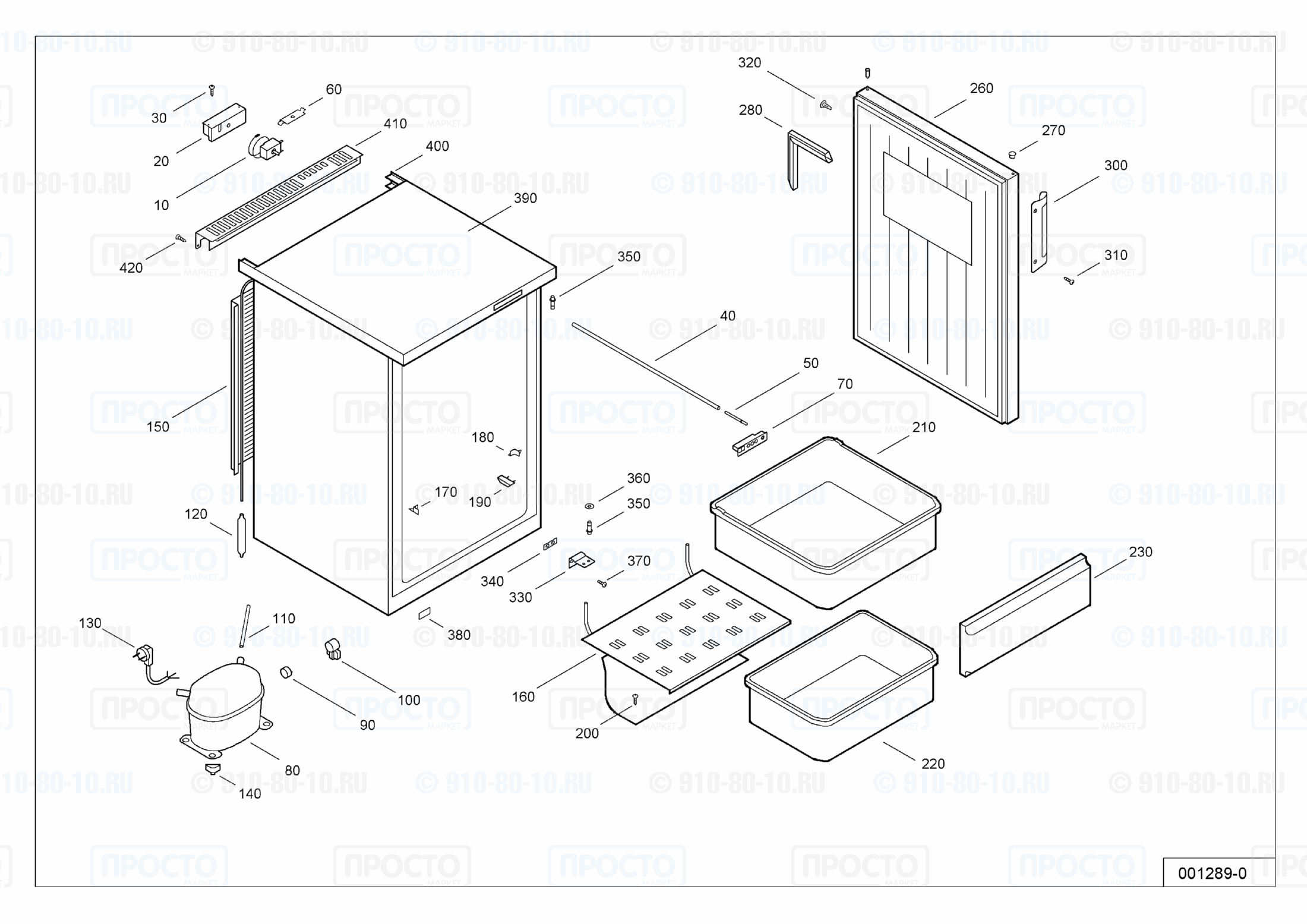 Взрыв-схема запчастей холодильника Liebherr GS 1301-7 D