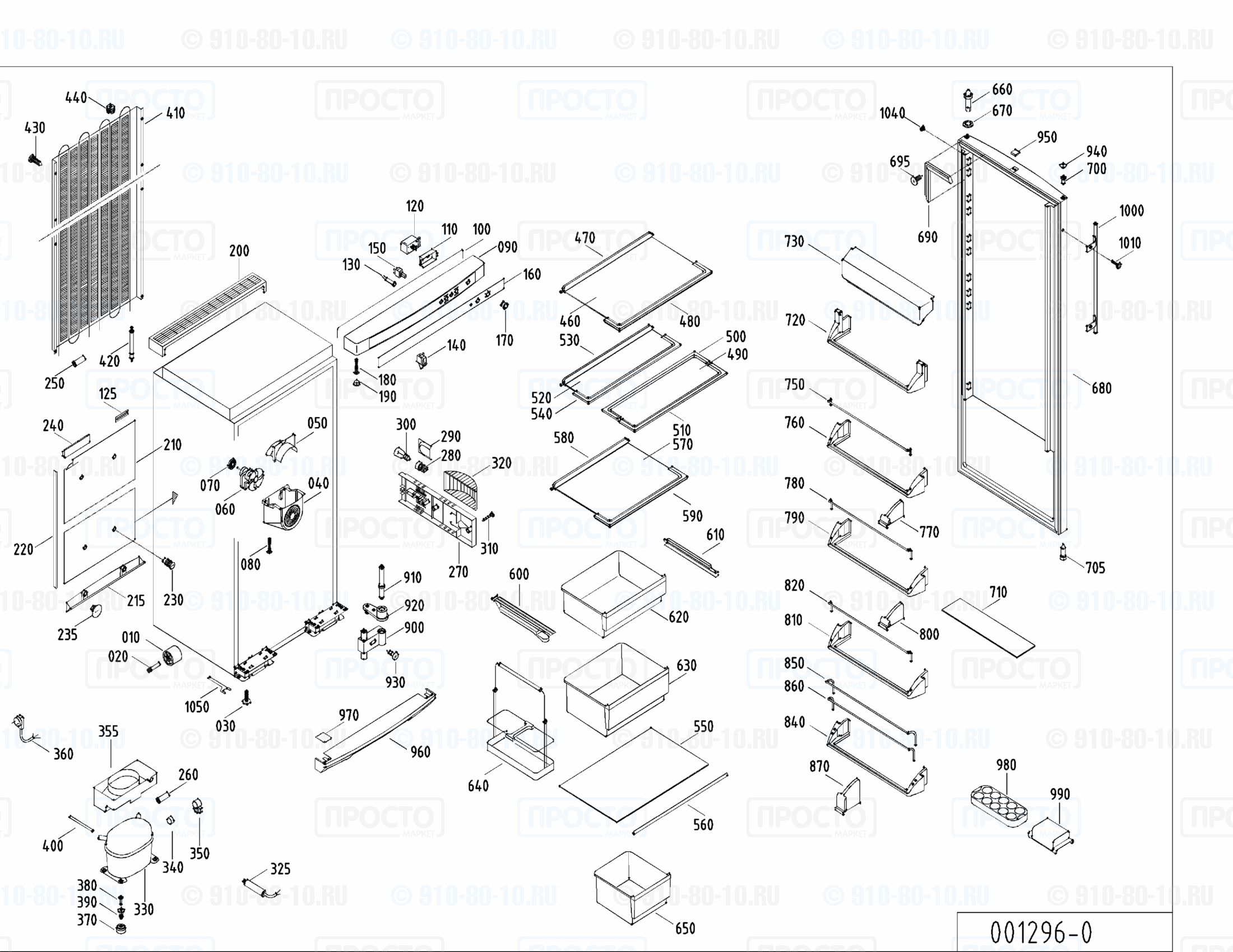 Взрыв-схема запчастей холодильника Liebherr KSSves 4260-25