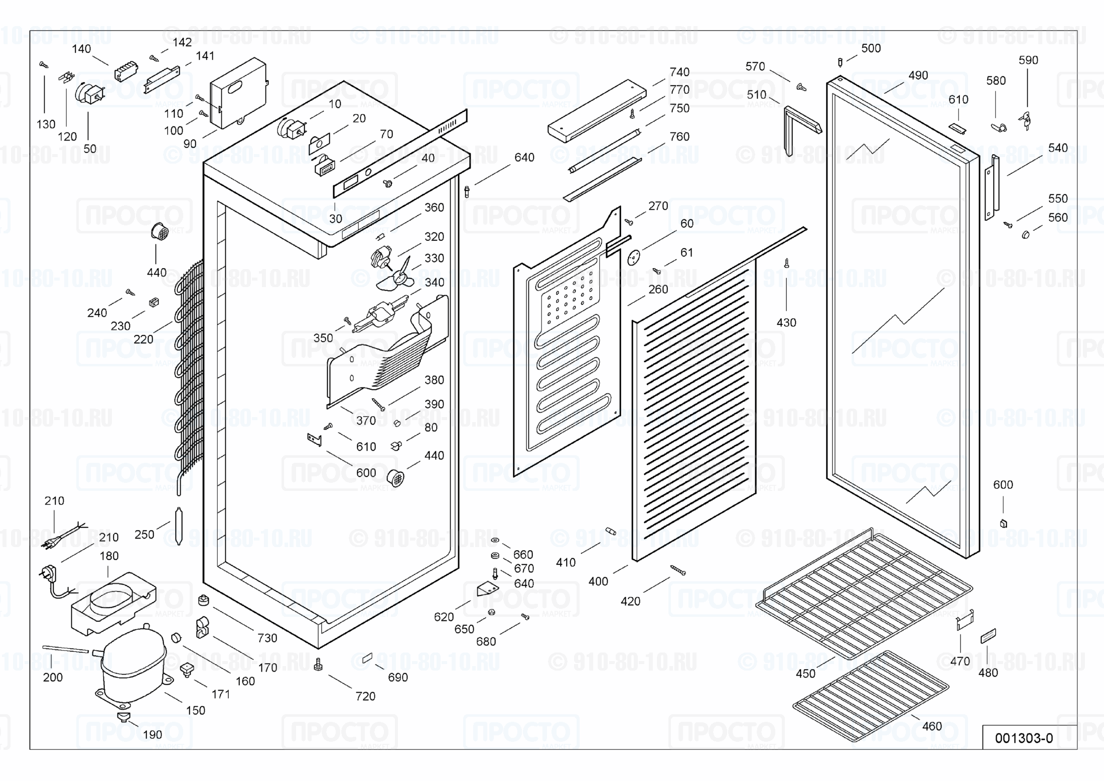 Взрыв-схема запчастей холодильника Liebherr WKSr 3202-10B