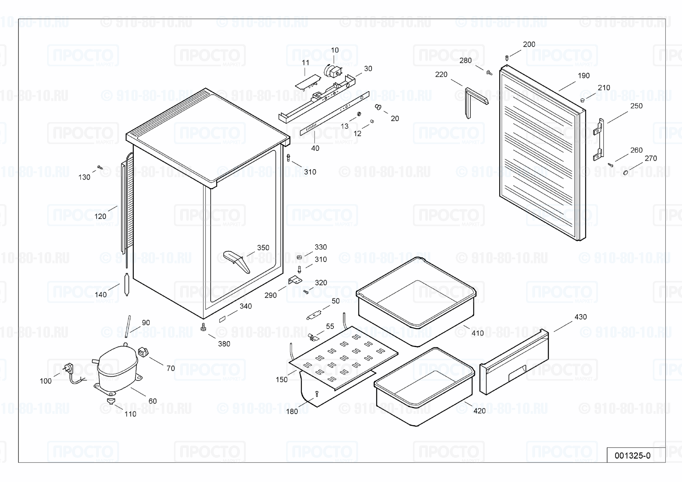 Взрыв-схема запчастей холодильника Liebherr GS 1311-24