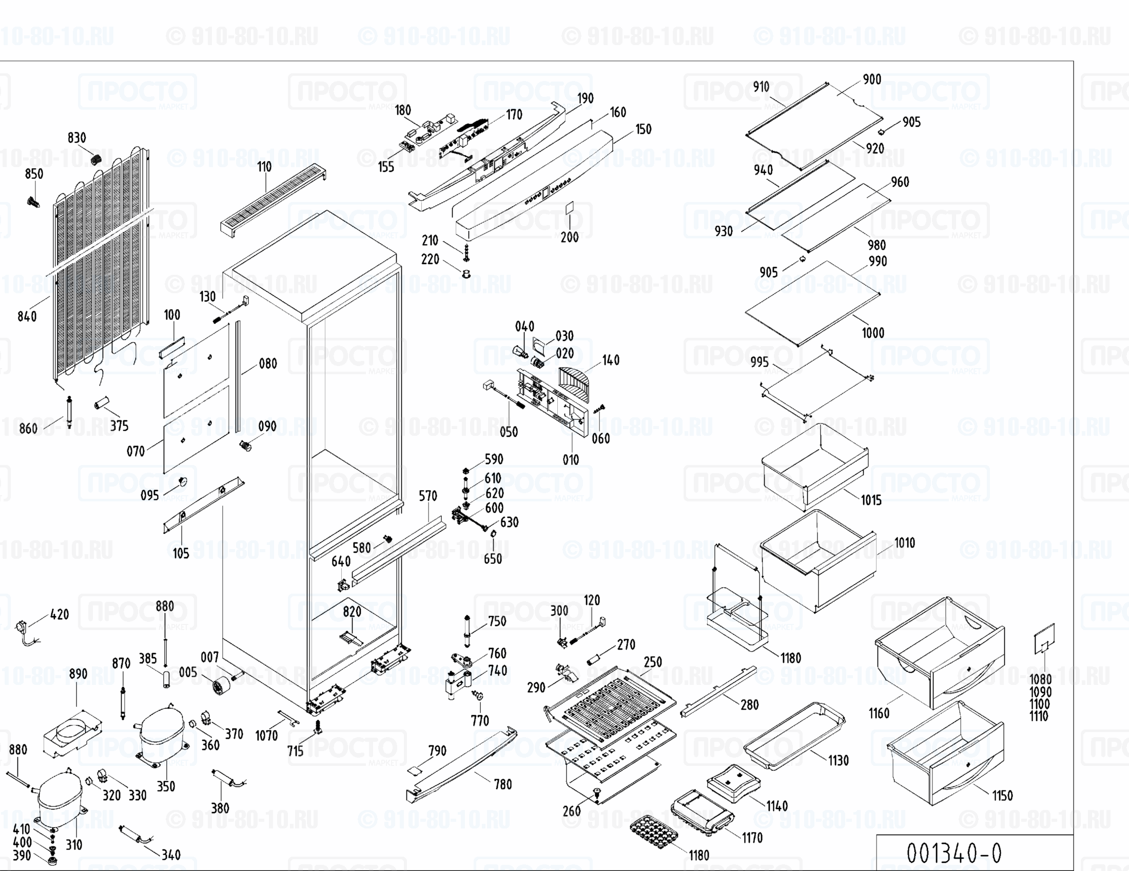 Взрыв-схема запчастей холодильника Liebherr KGTes 4066-25A